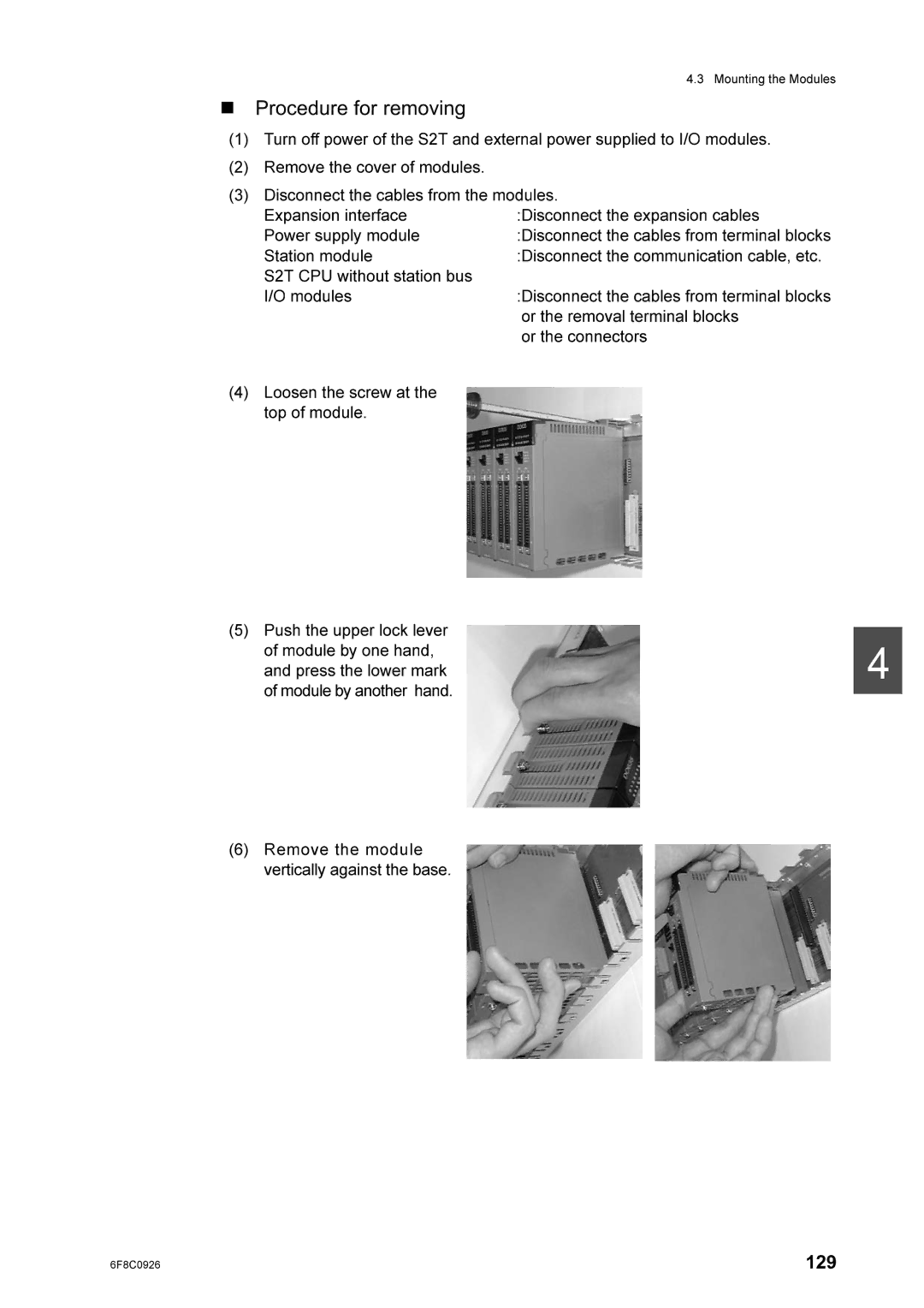 Toshiba 2000 manual 2PRGXOHVSRZHU, Rrvhqwkhvfuhzdwwkh, Uhprydowhuplqdoeorfnv, 3XVKWKHXSSHUORFNOHYHU 