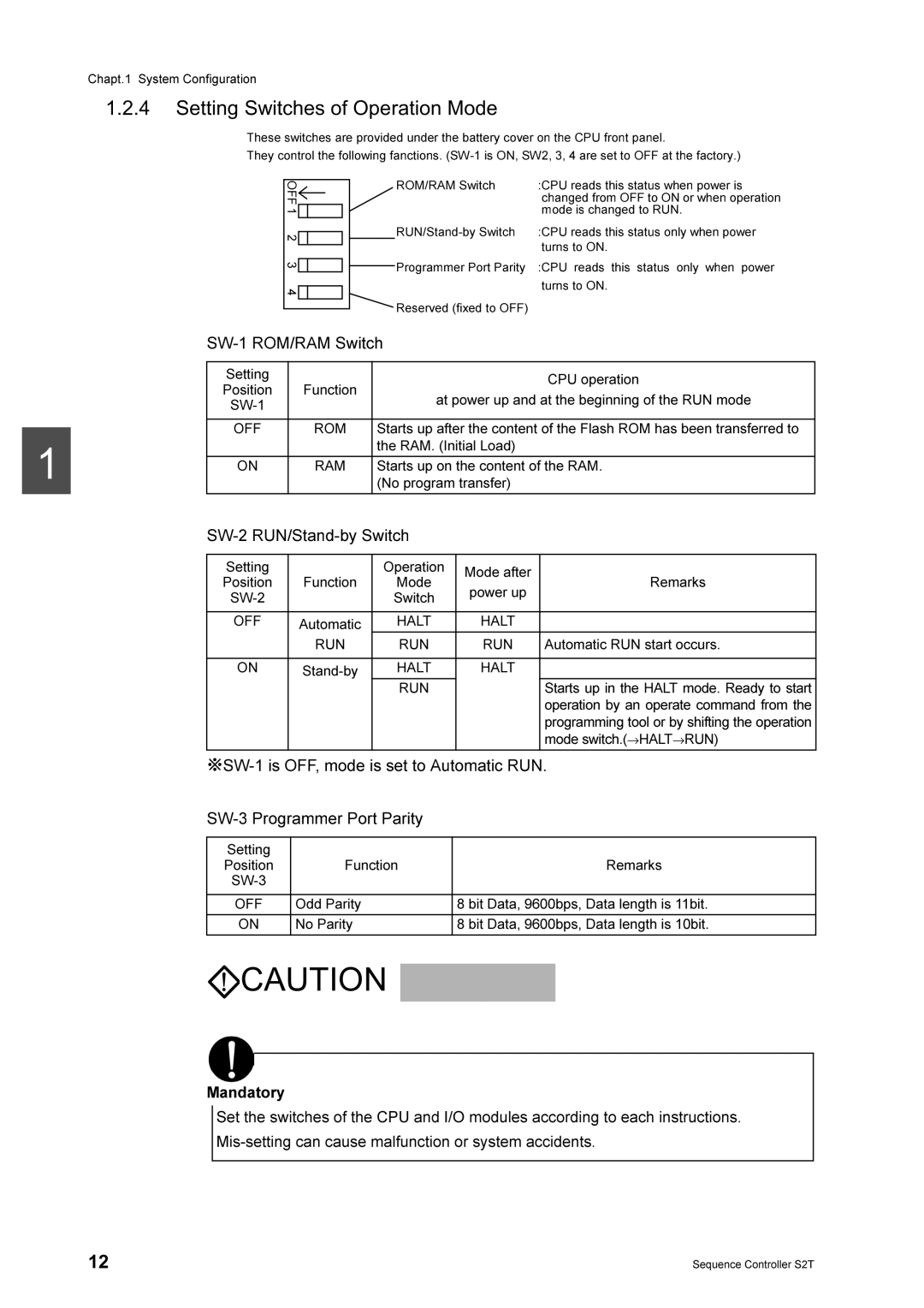 Toshiba 2000 manual WLQJ6ZLWFKHVRI2SHUDWLRQ0RG, 66HWWLQJ5816WDQGE\6ZLWFK2SHUDWLRQ 