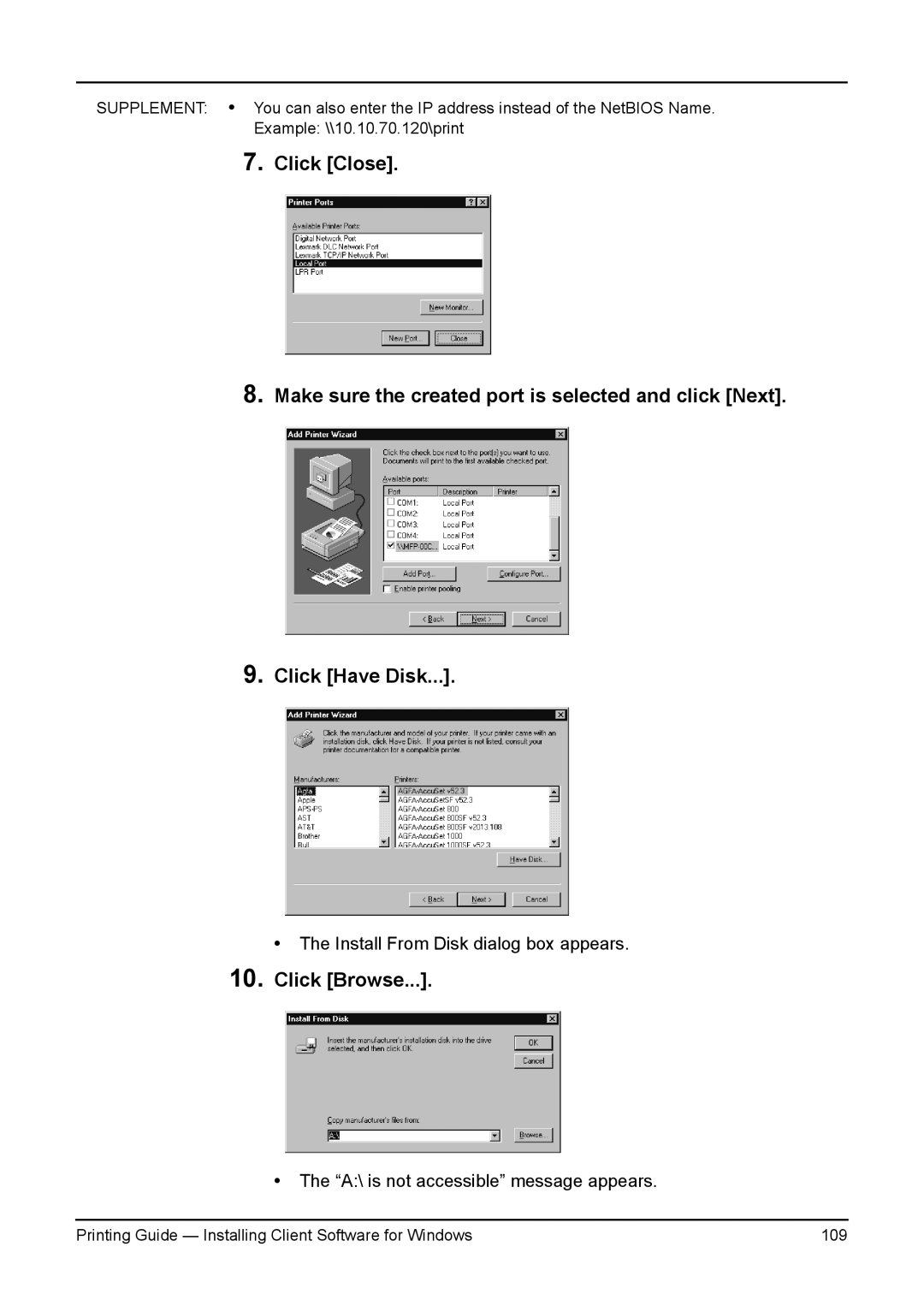 Toshiba 200L, 280, 230L, 3511, e-Studio 350 manual Printing Guide Installing Client Software for Windows 109 