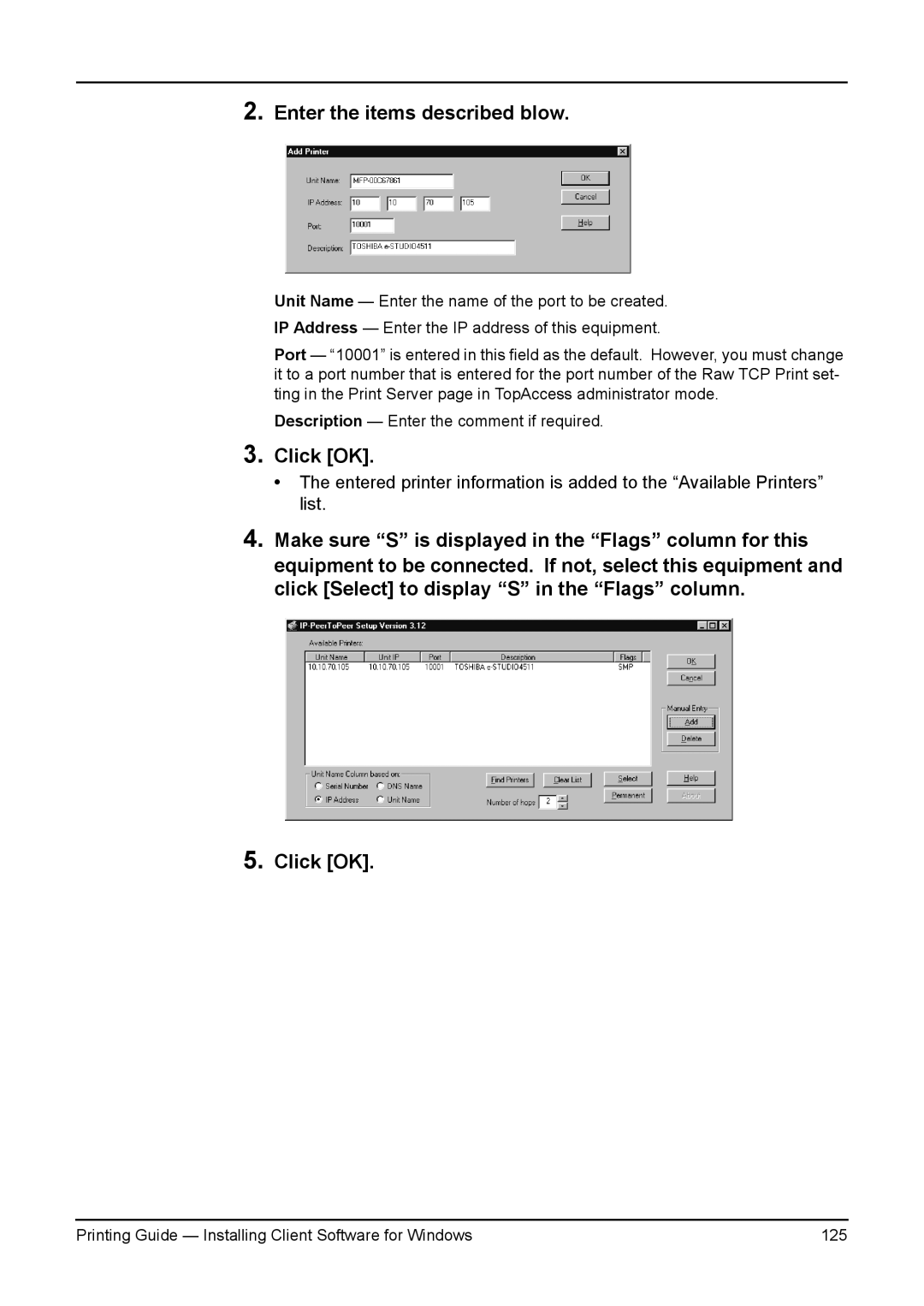 Toshiba e-Studio 350, 200L, 280, 230L, 3511 manual Enter the items described blow 