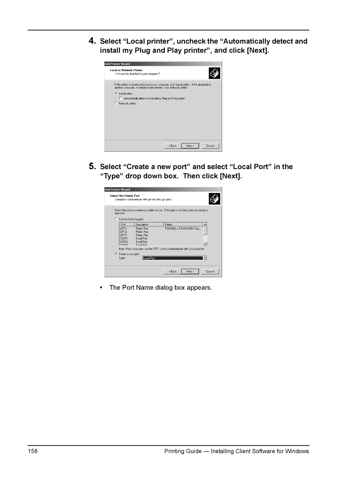 Toshiba 280, 200L, 230L, 3511, e-Studio 350 manual Printing Guide Installing Client Software for Windows 