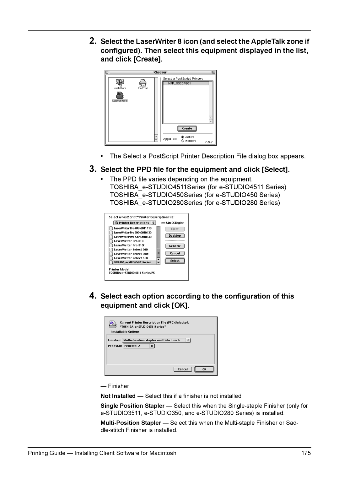 Toshiba 200L, 280, 230L, 3511, e-Studio 350 manual Select the PPD file for the equipment and click Select 