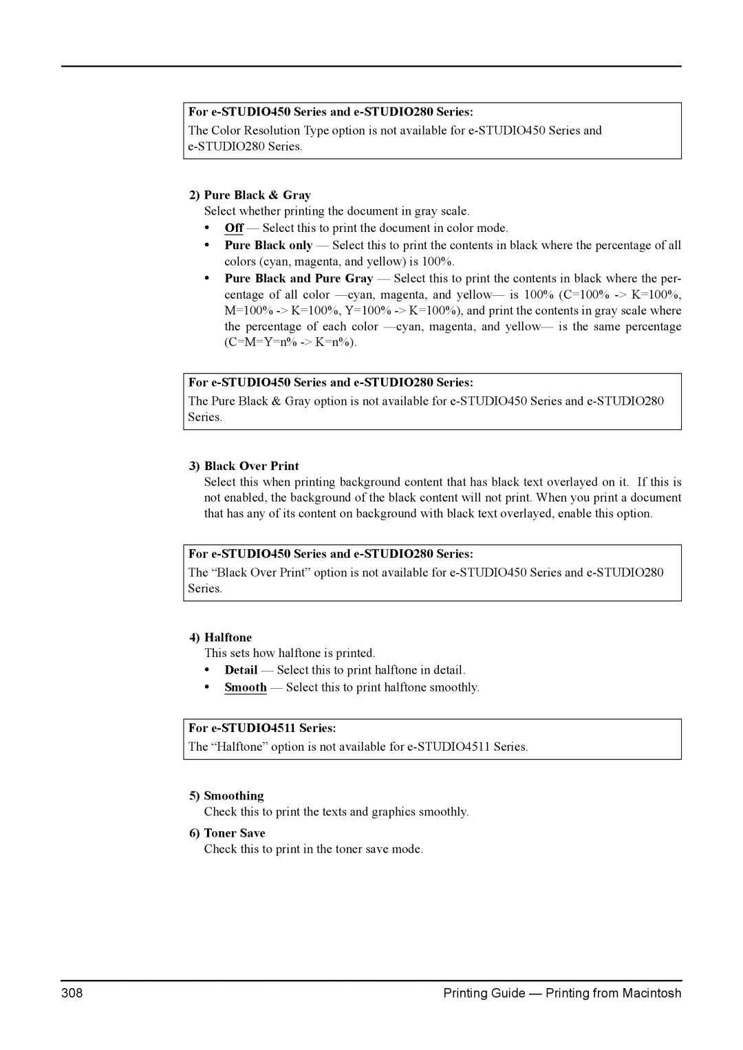 Toshiba 280, 200L, 230L, 3511, e-Studio 350 manual Check this to print in the toner save mode 