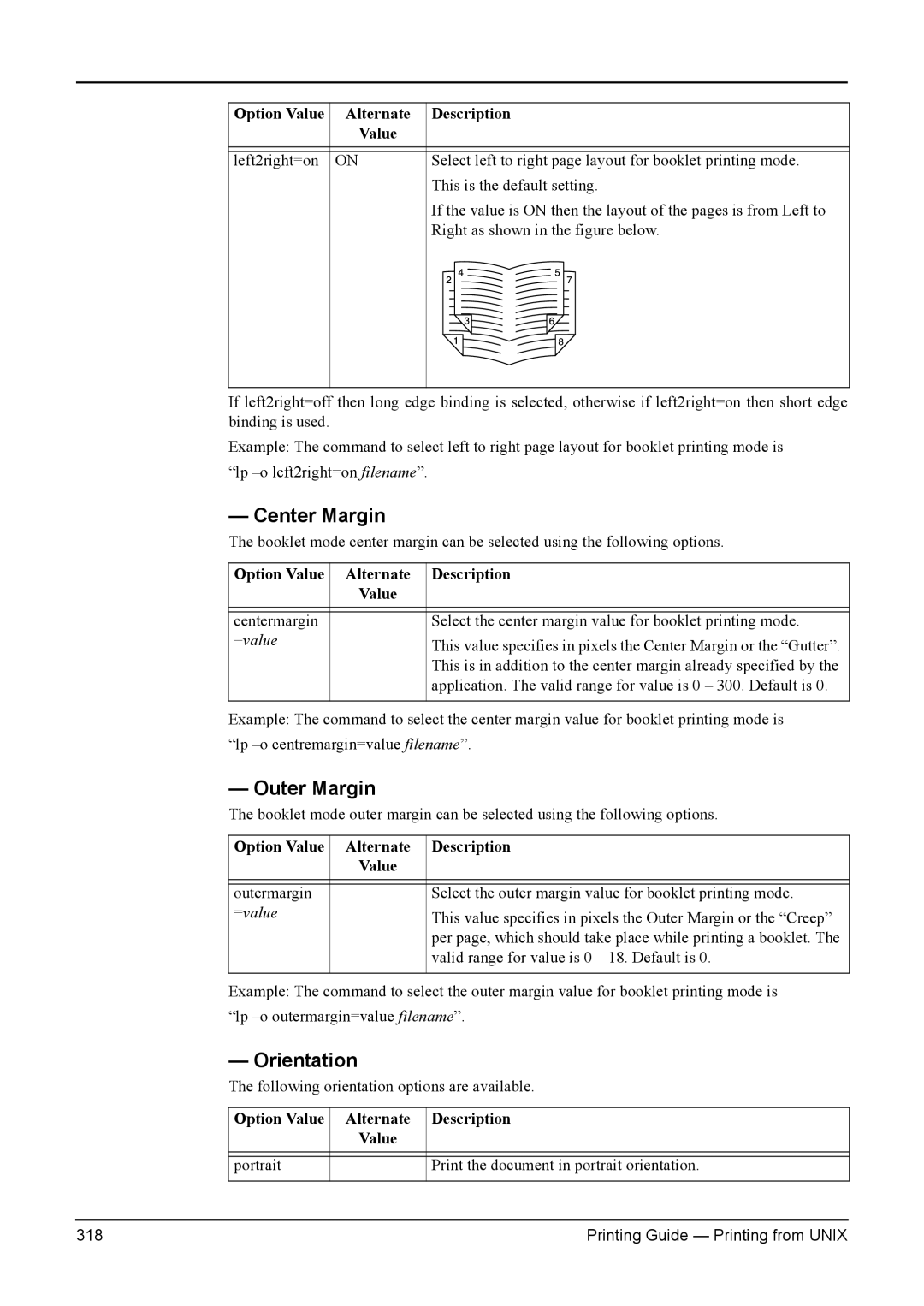 Toshiba 200L, 280, 230L Center Margin, Outer Margin, Orientation, Portrait Print the document in portrait orientation 