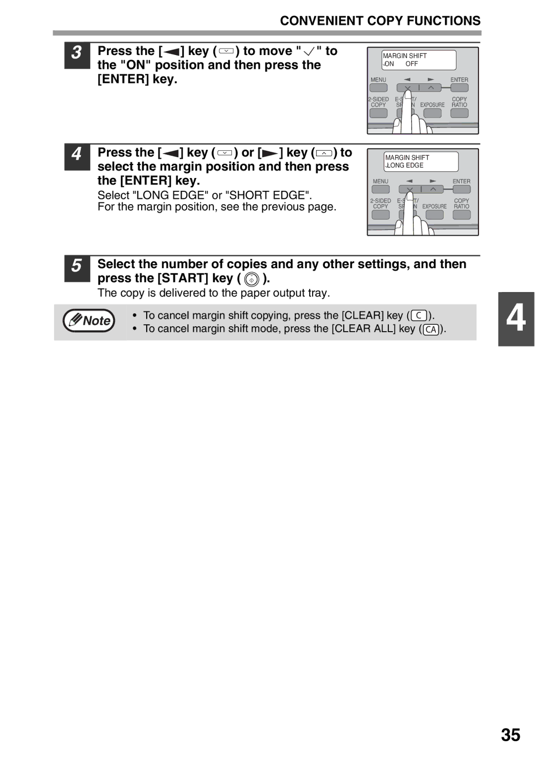 Toshiba 203SD manual Margin Shift on OFF 