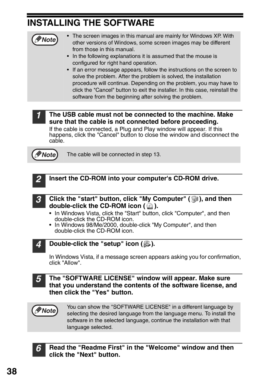 Toshiba 203SD manual Installing the Software, Double-click the setup icon 