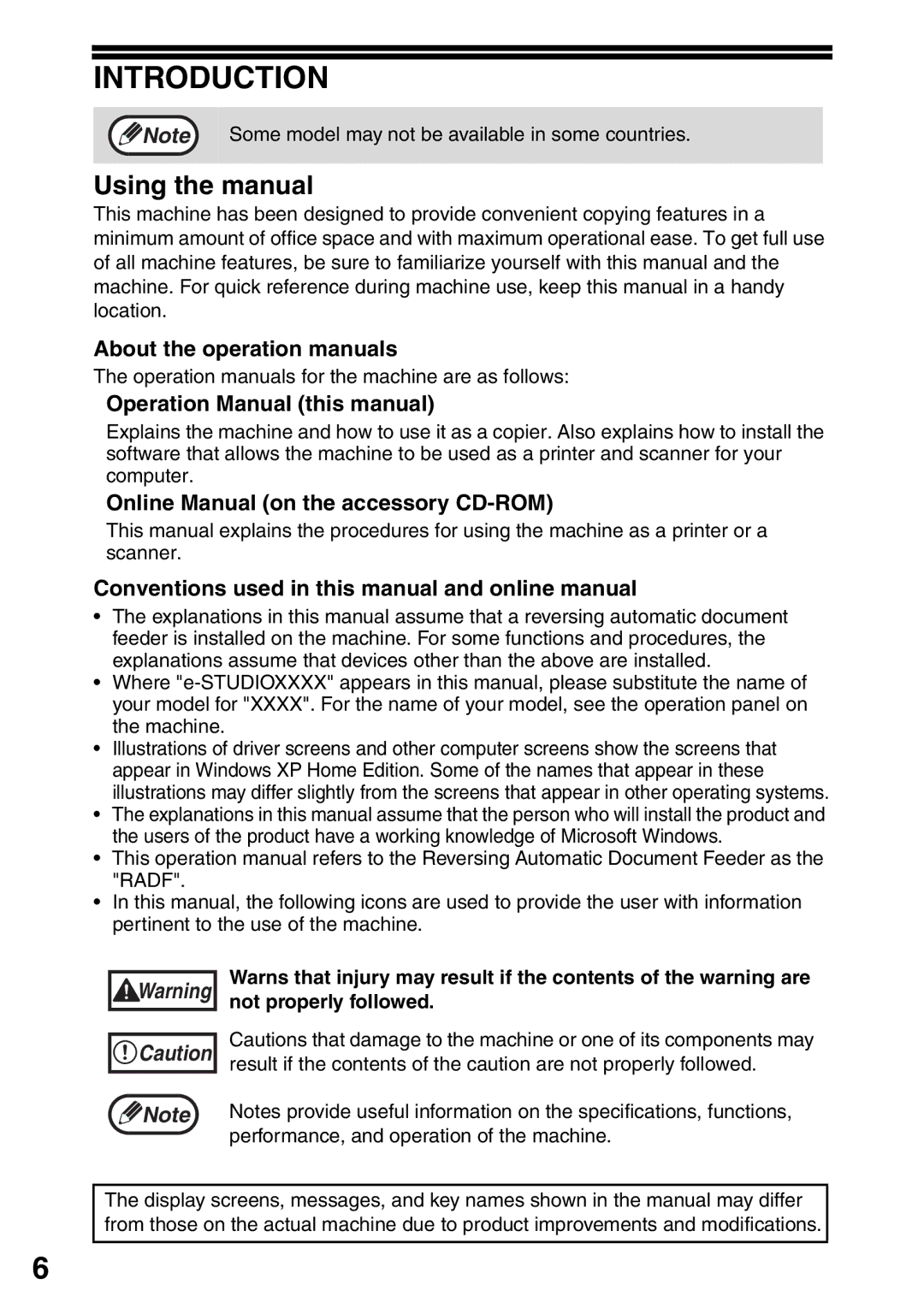 Toshiba 203SD Introduction, Using the manual, Online Manual on the accessory CD-ROM 