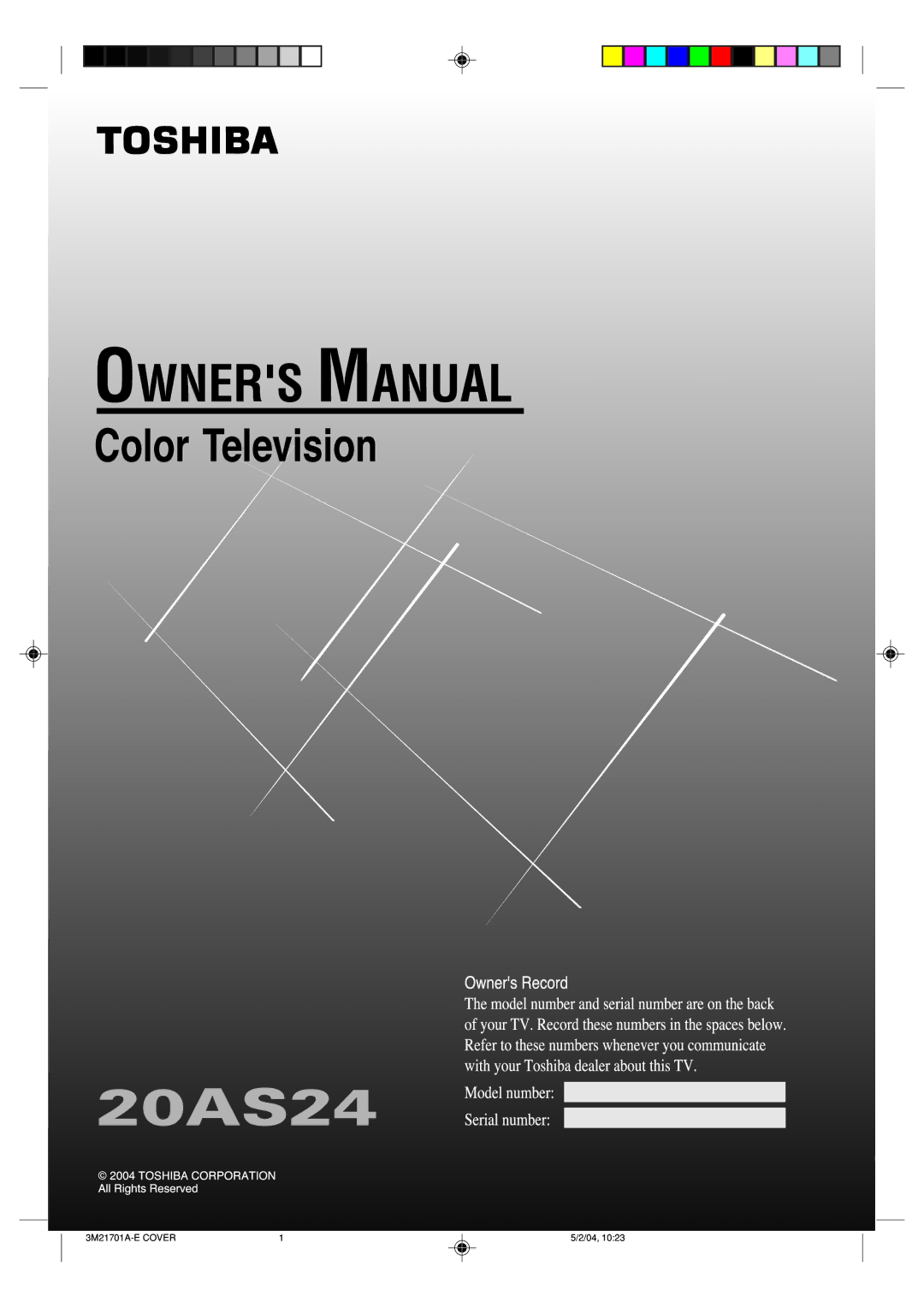 Toshiba 20AS24 manual 