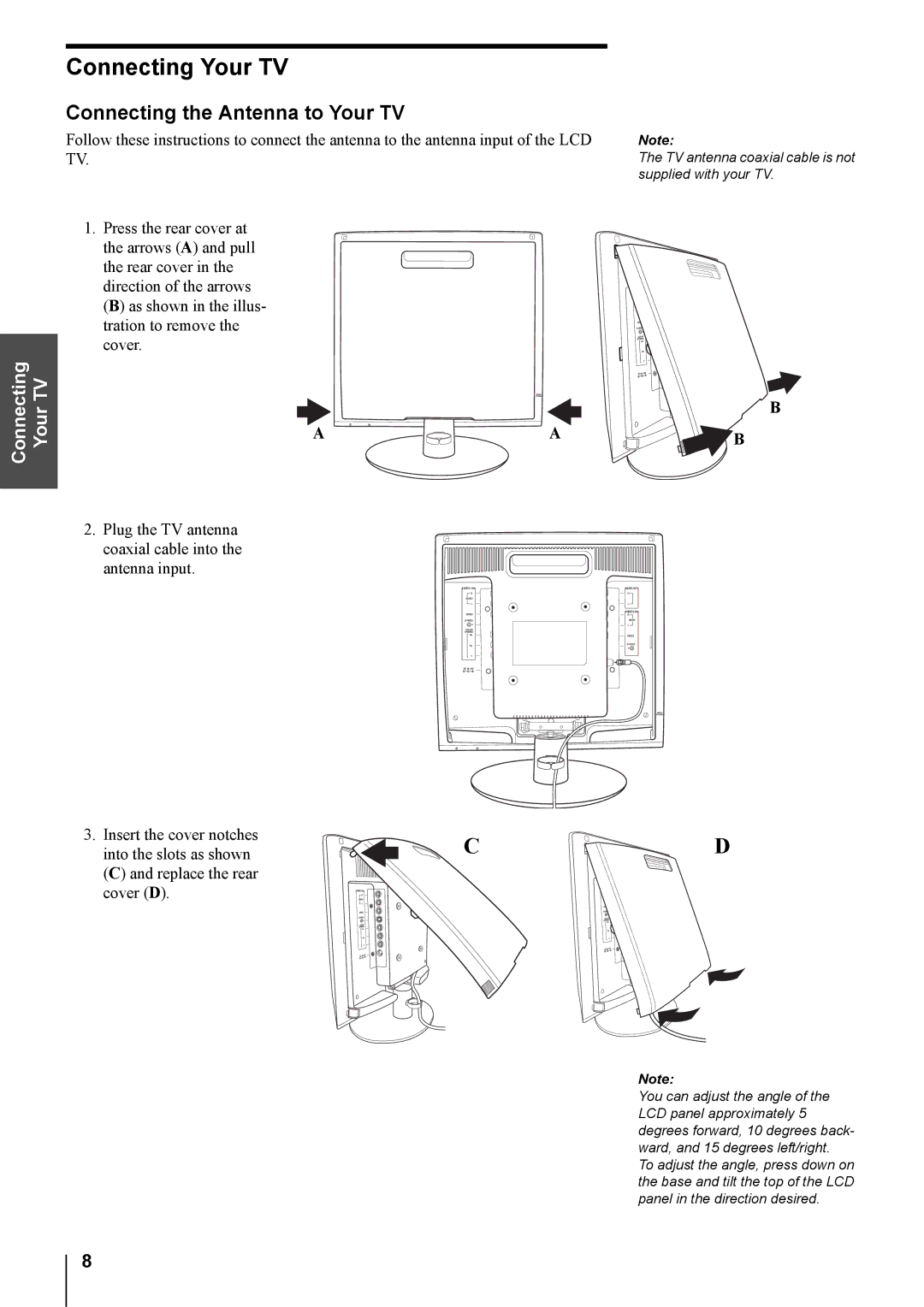 Toshiba 20DL74, 14DL74 owner manual Connecting Your TV, Connecting the Antenna to Your TV 