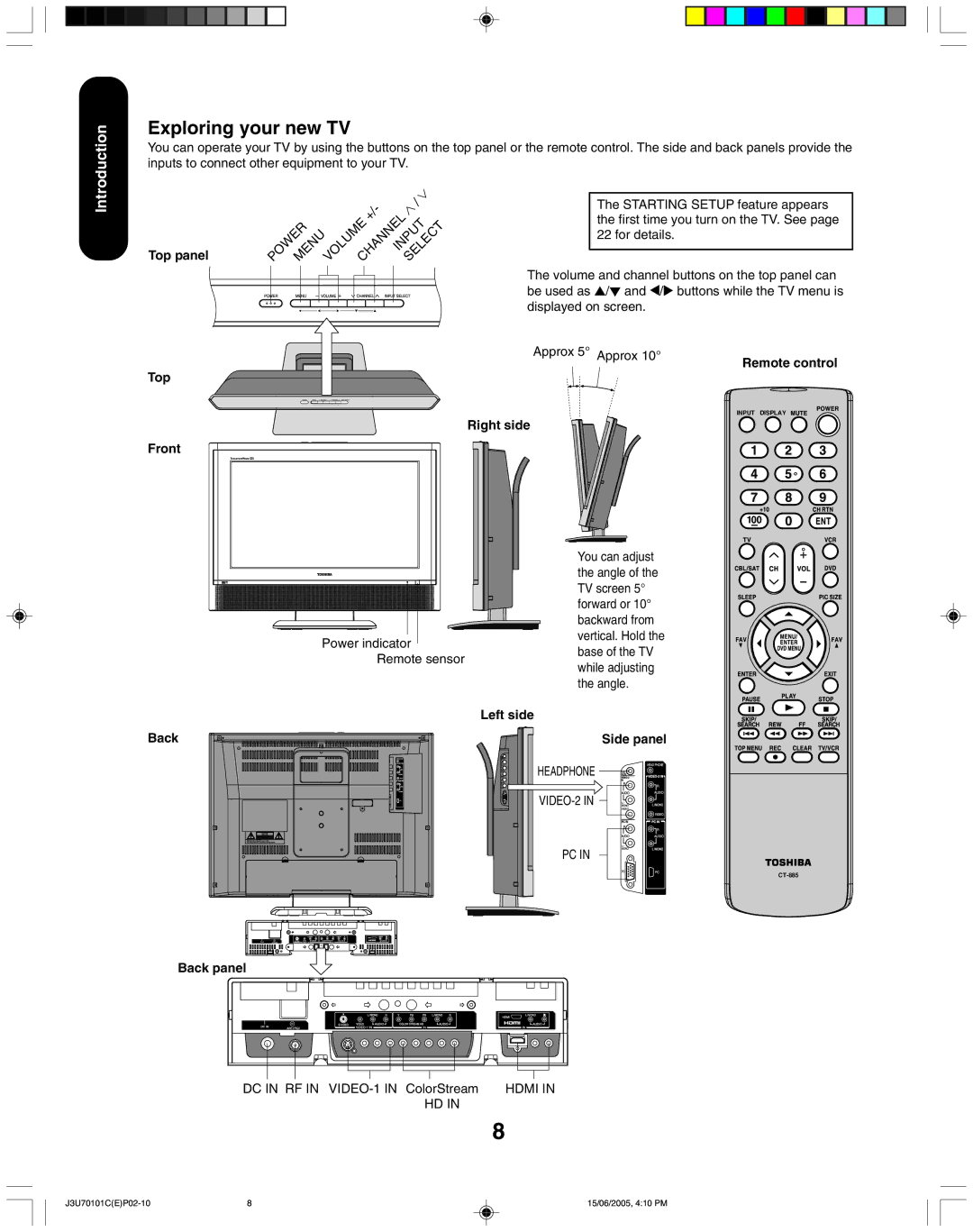 Toshiba 20HL85 appendix Exploring your new TV 