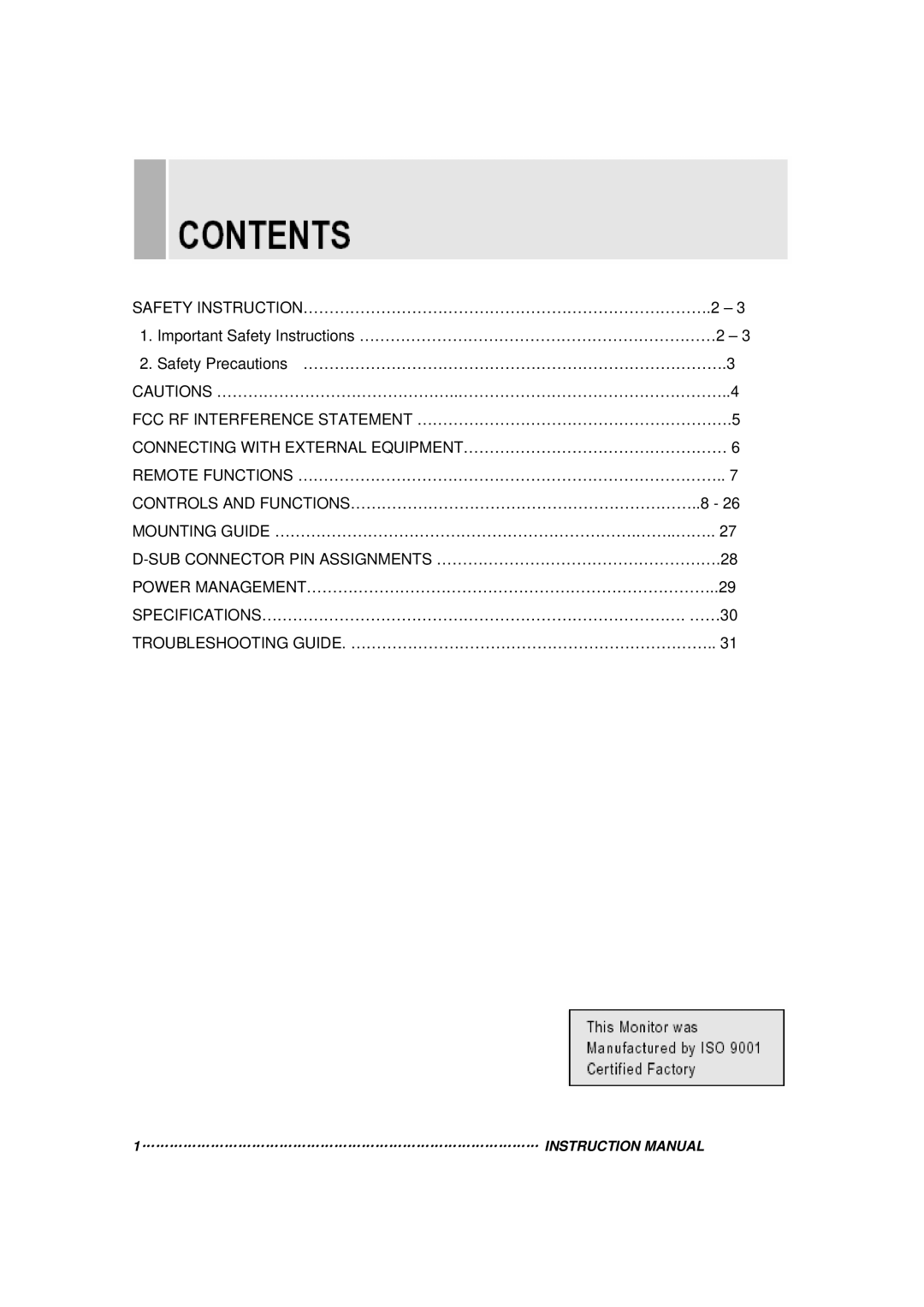 Toshiba 20RTH instruction manual 