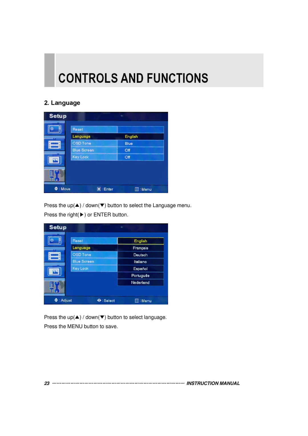 Toshiba 20RTH instruction manual Language 