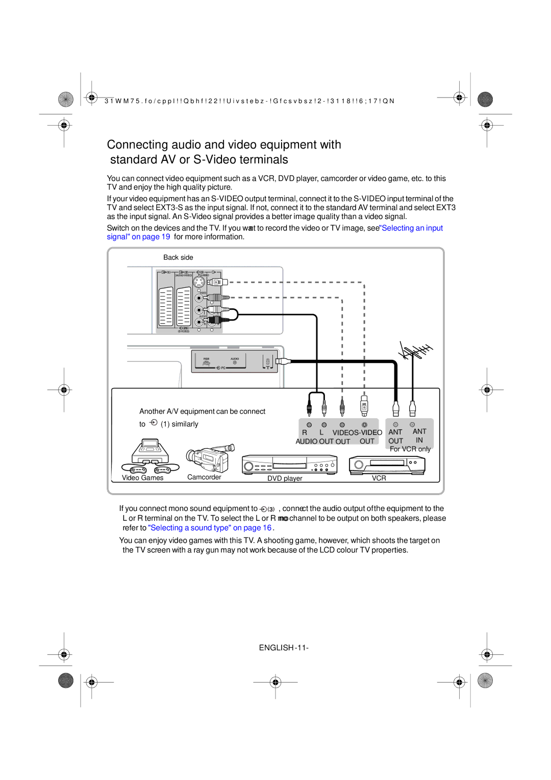 Toshiba 15VL64, 20VL64 manual ENGLISH-11 