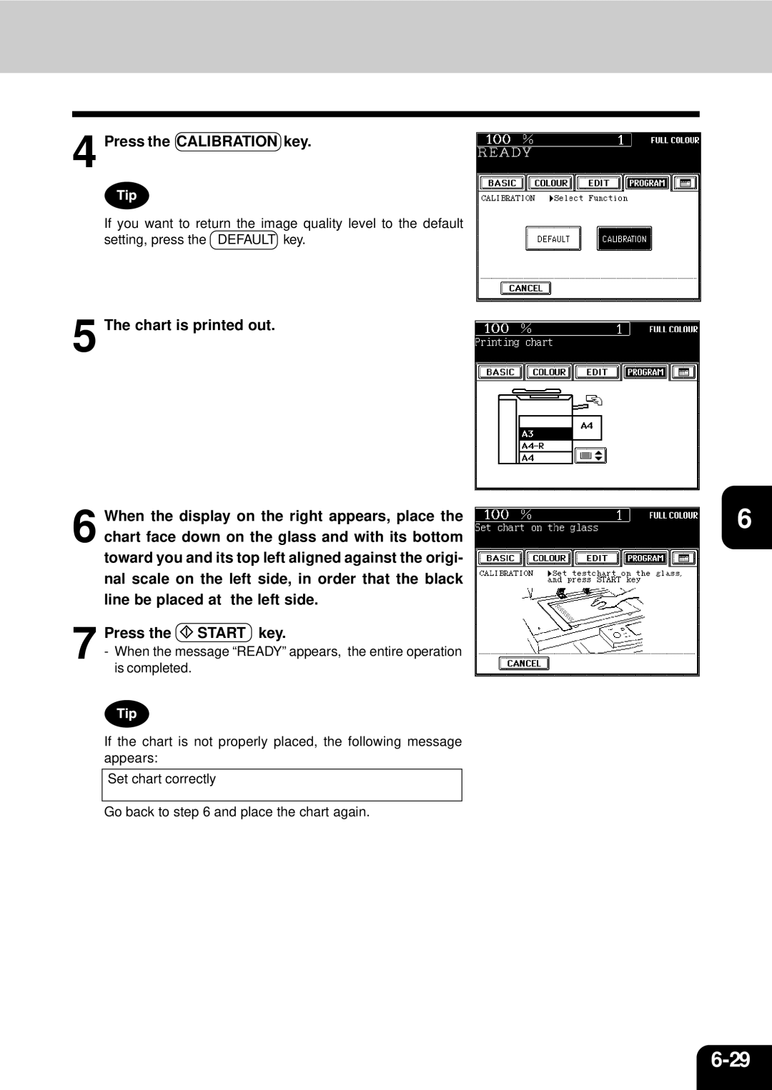 Toshiba 210C manual Press the Calibration key 