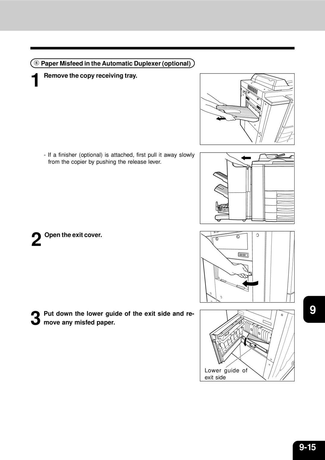 Toshiba 210C manual Lower guide 