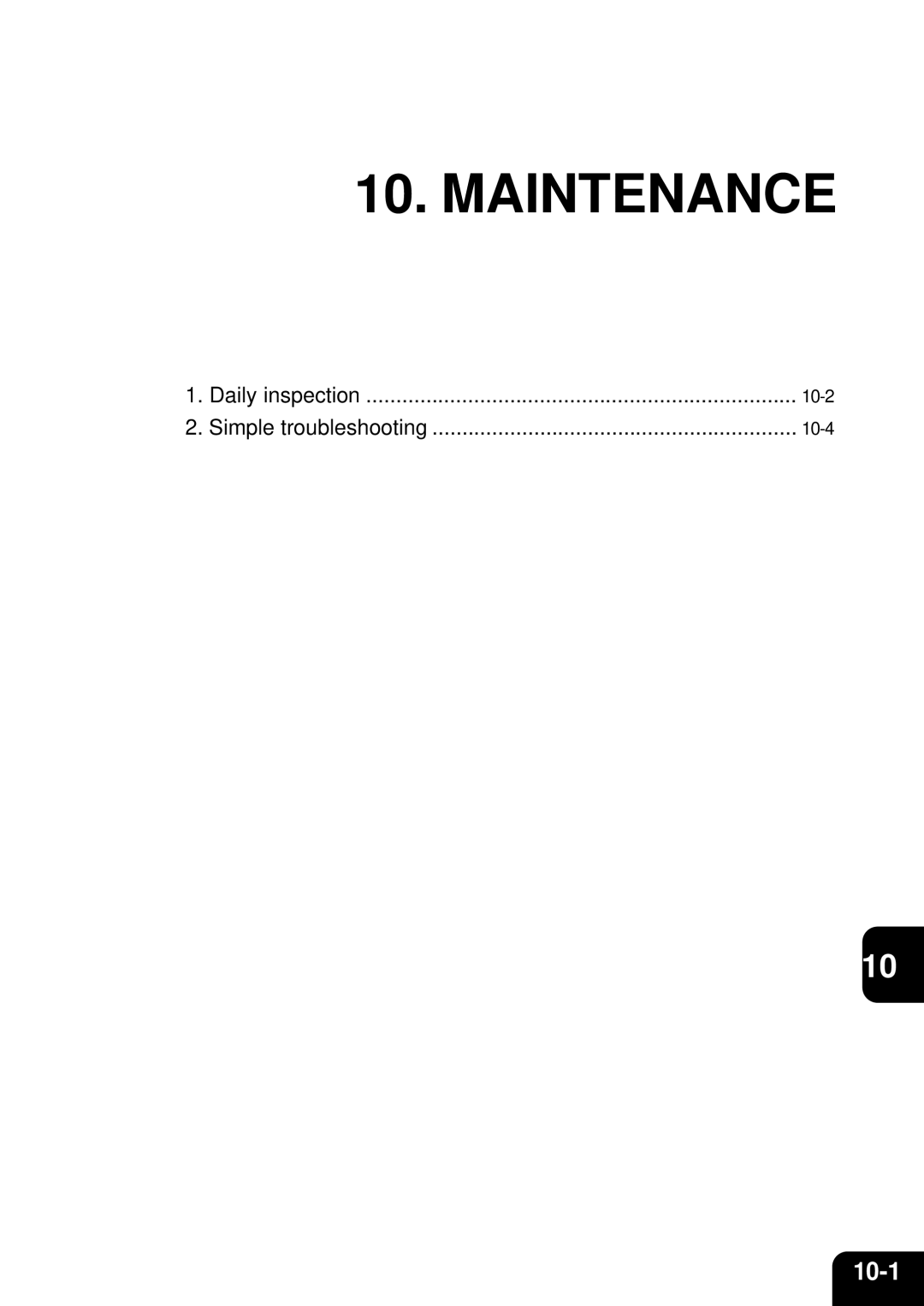 Toshiba 210C manual Maintenance 