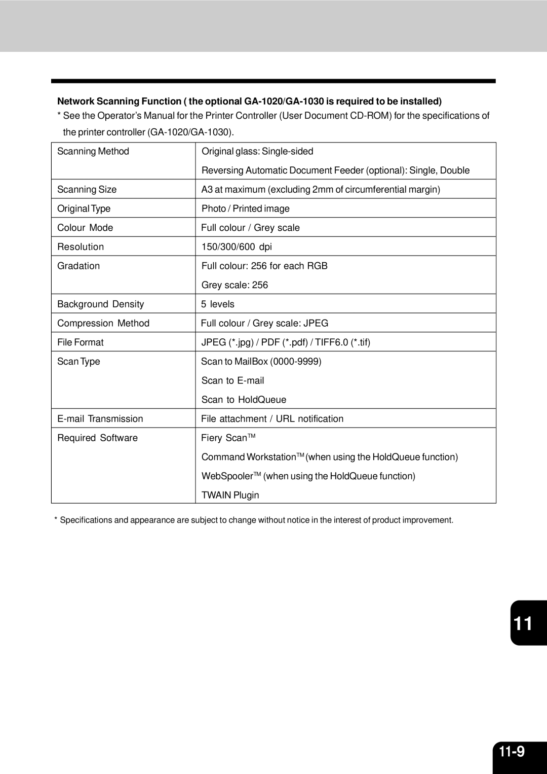 Toshiba 210C manual 11-9 