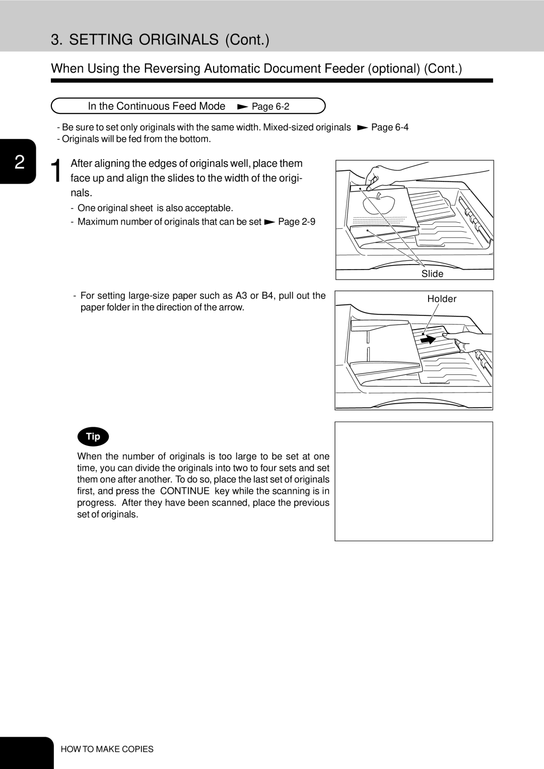 Toshiba 210C manual Continuous Feed Mode, Nals 