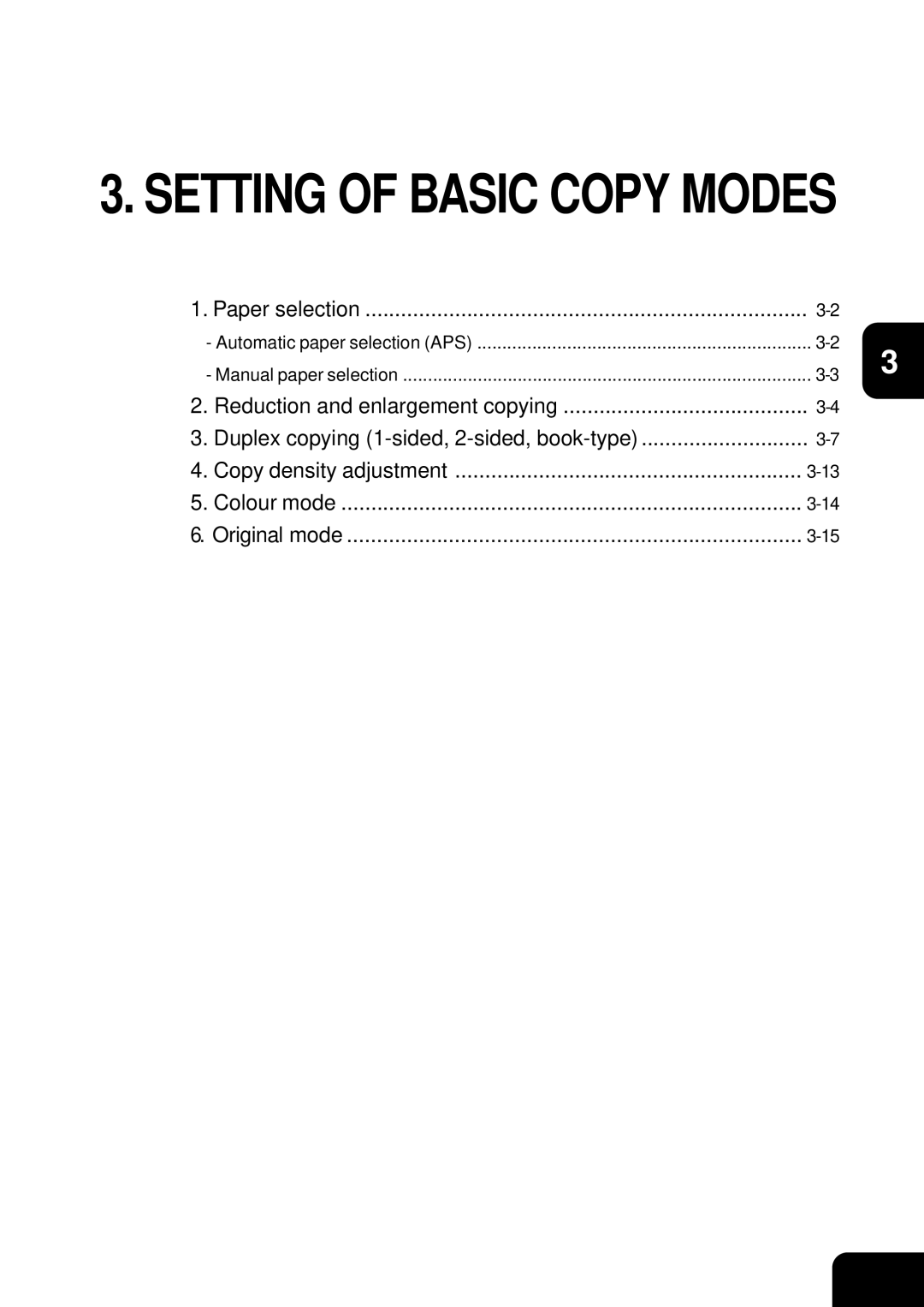 Toshiba 210C manual Setting of Basic Copy Modes 