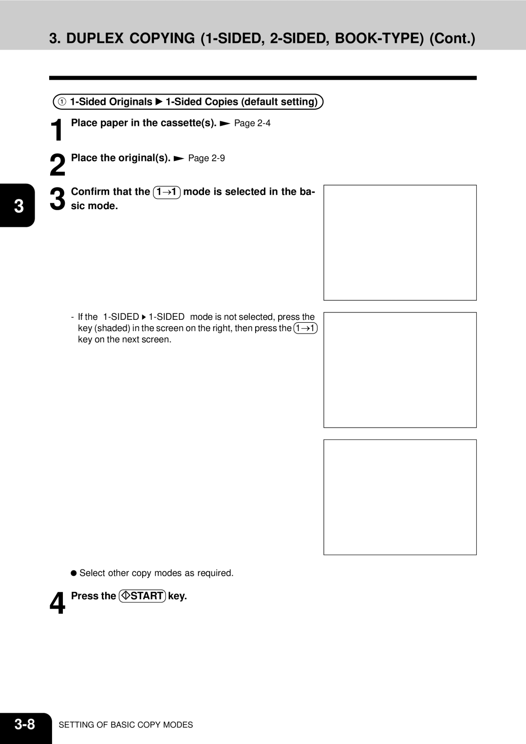 Toshiba 210C manual Duplex Copying 1-SIDED, 2-SIDED, BOOK-TYPE 