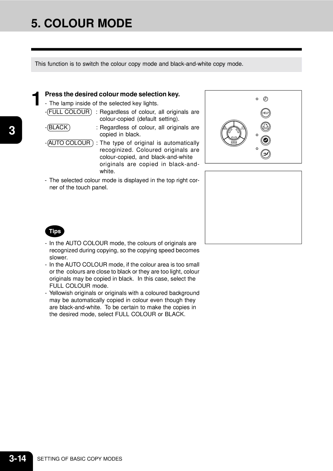 Toshiba 210C manual Colour Mode 