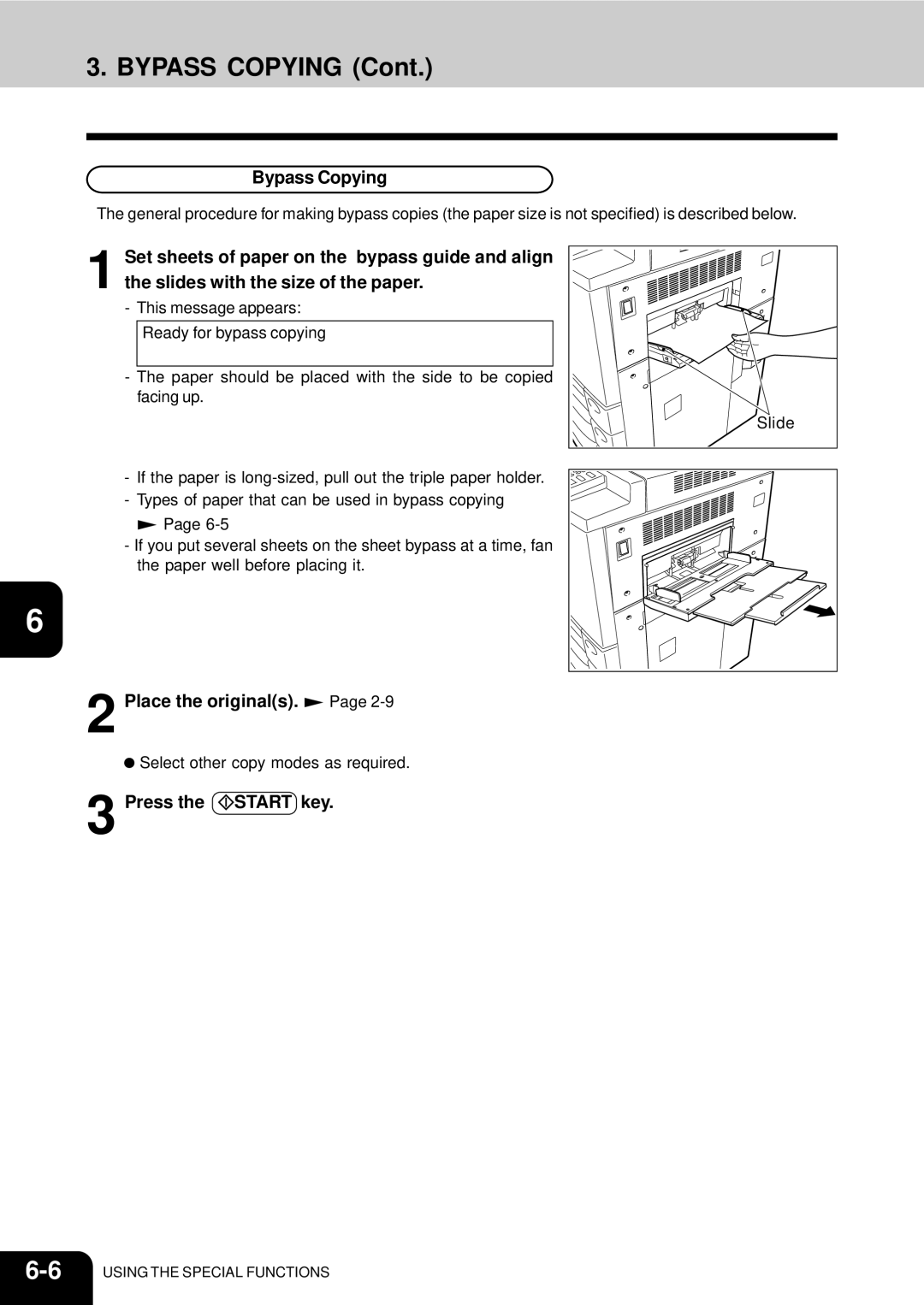 Toshiba 210C manual Bypass Copying 