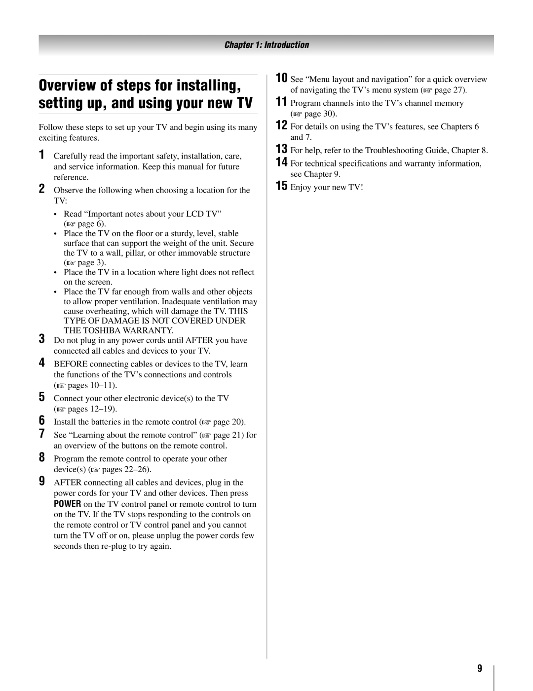 Toshiba 22AV500U owner manual Introduction 