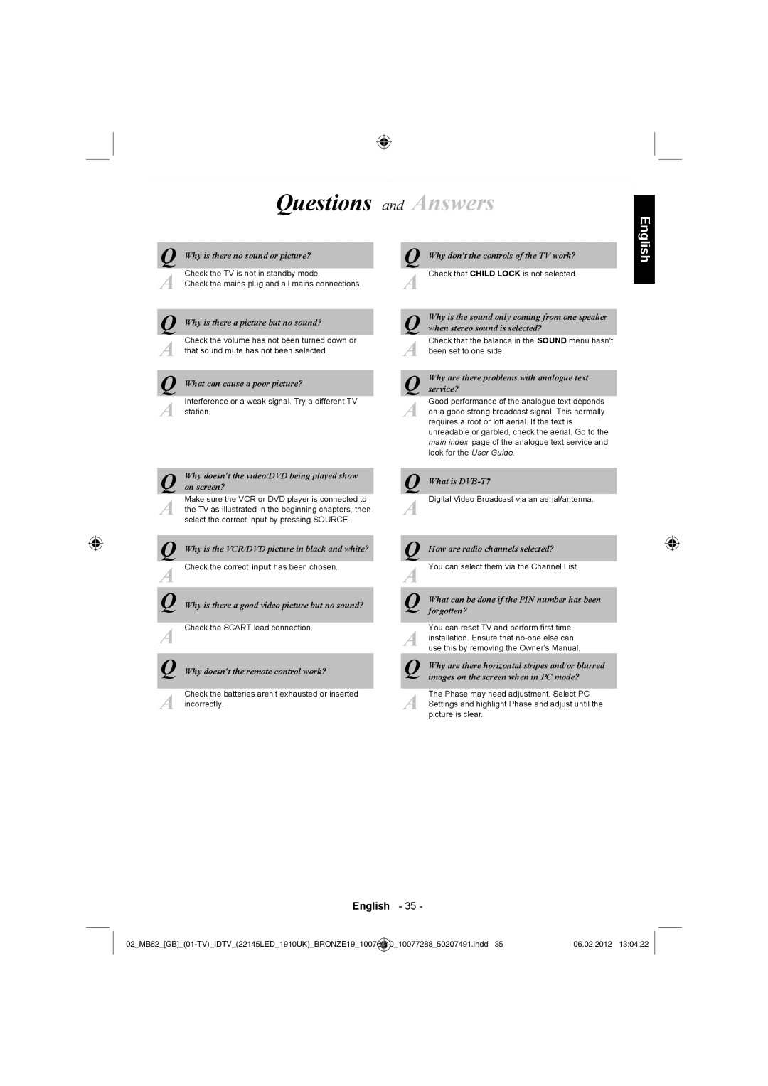 Toshiba 22DL702B, 22DL704B owner manual Questions and Answers 