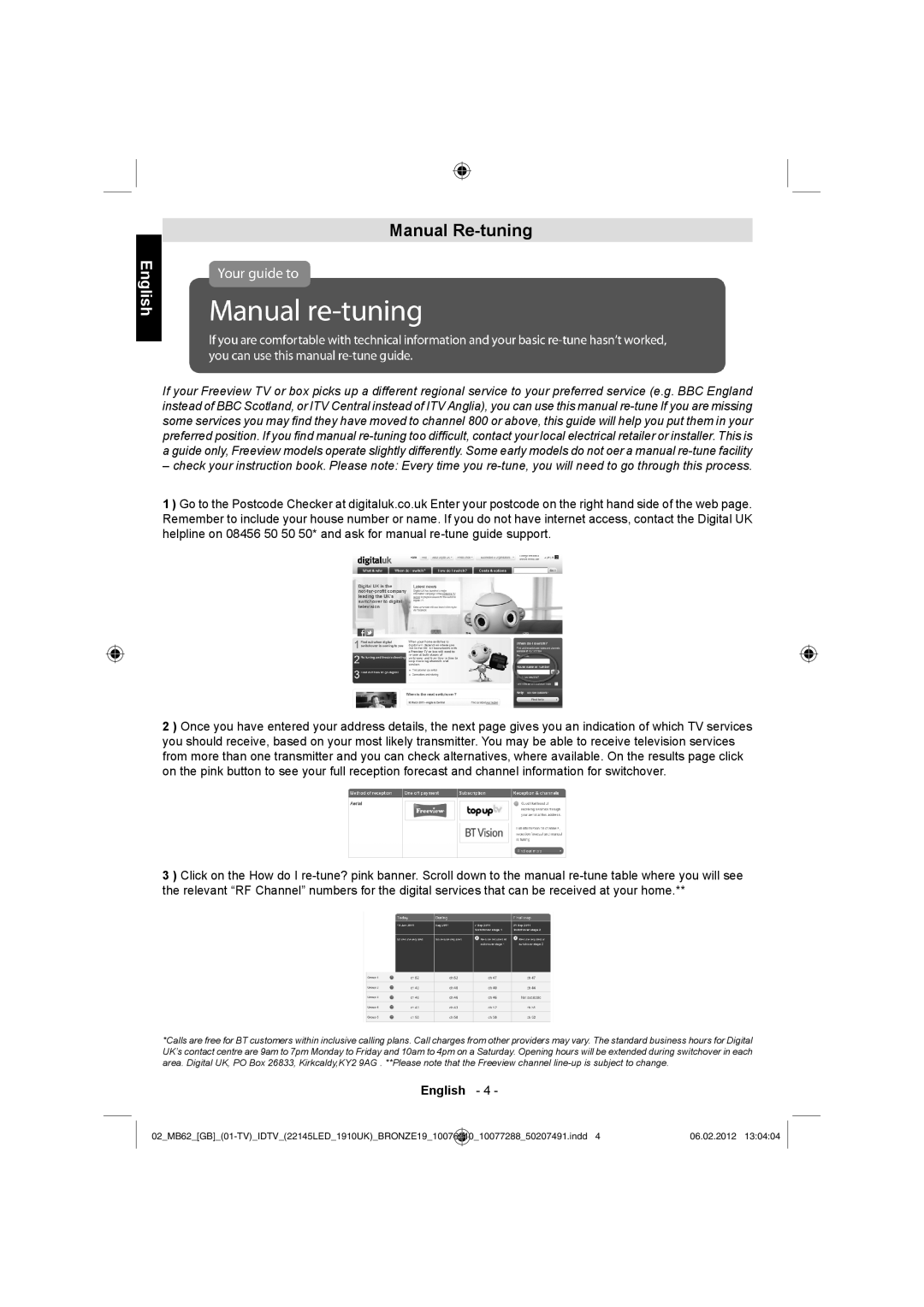 Toshiba 22DL704B, 22DL702B owner manual Manual Re-tuning 