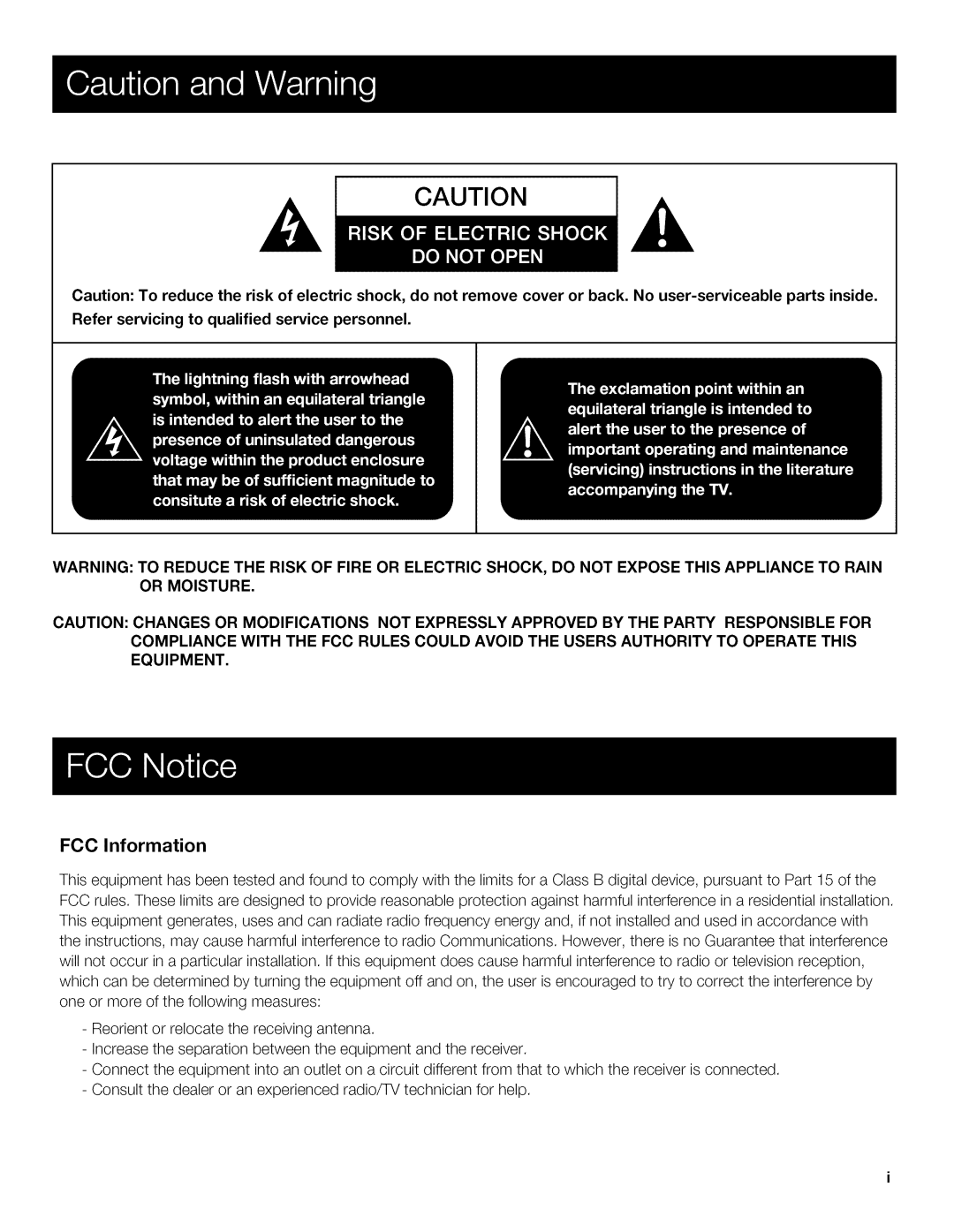 Toshiba 22LA45RQD manual FCC Information 