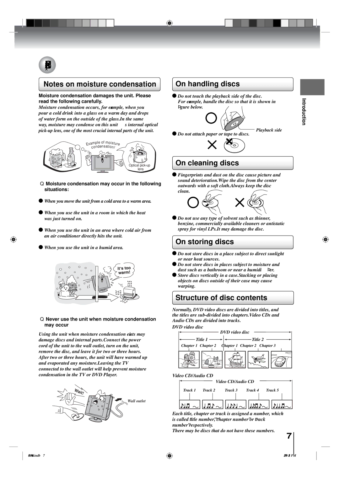 Toshiba 19LV505C, 22LV505C owner manual Precautions /Notes on discs, On handling discs, On cleaning discs, On storing discs 