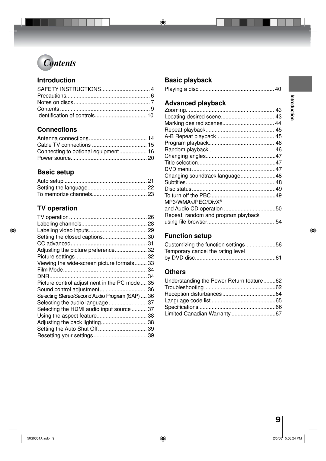 Toshiba 19LV505C, 22LV505C owner manual Contents 