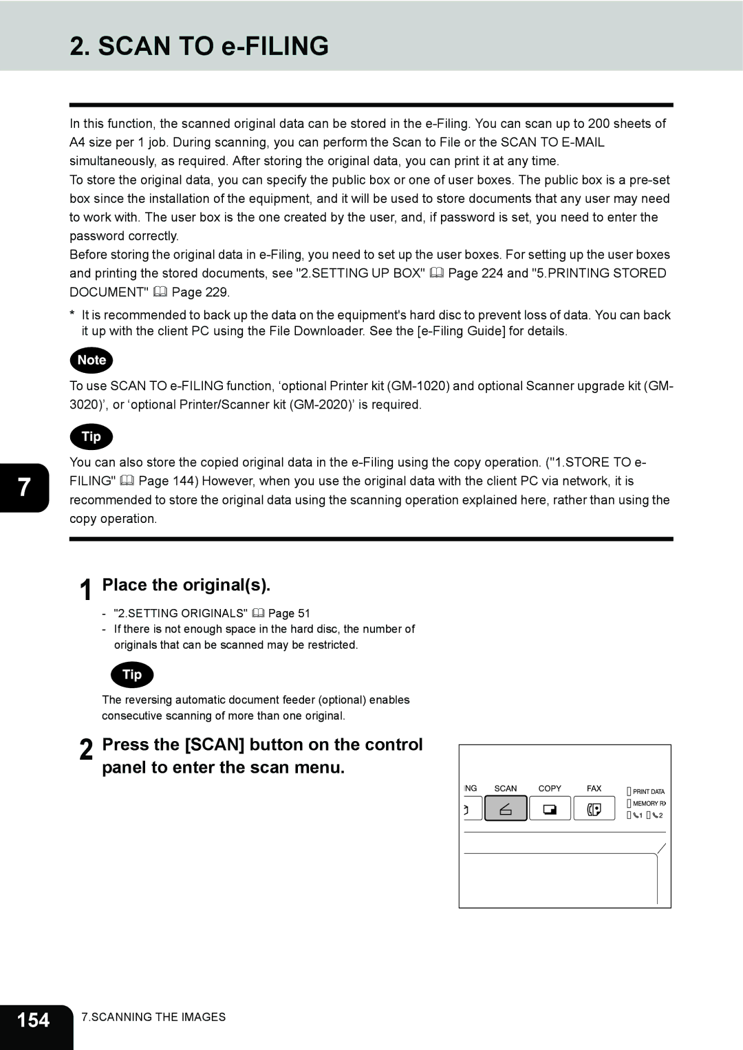 Toshiba 230, 280 manual Scan to e-FILING, 154 