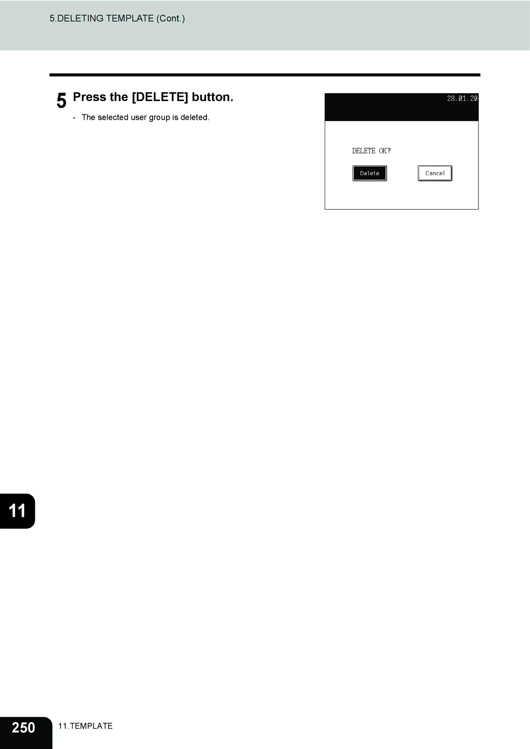 Toshiba 230, 280 manual 250 11.TEMPLATE 