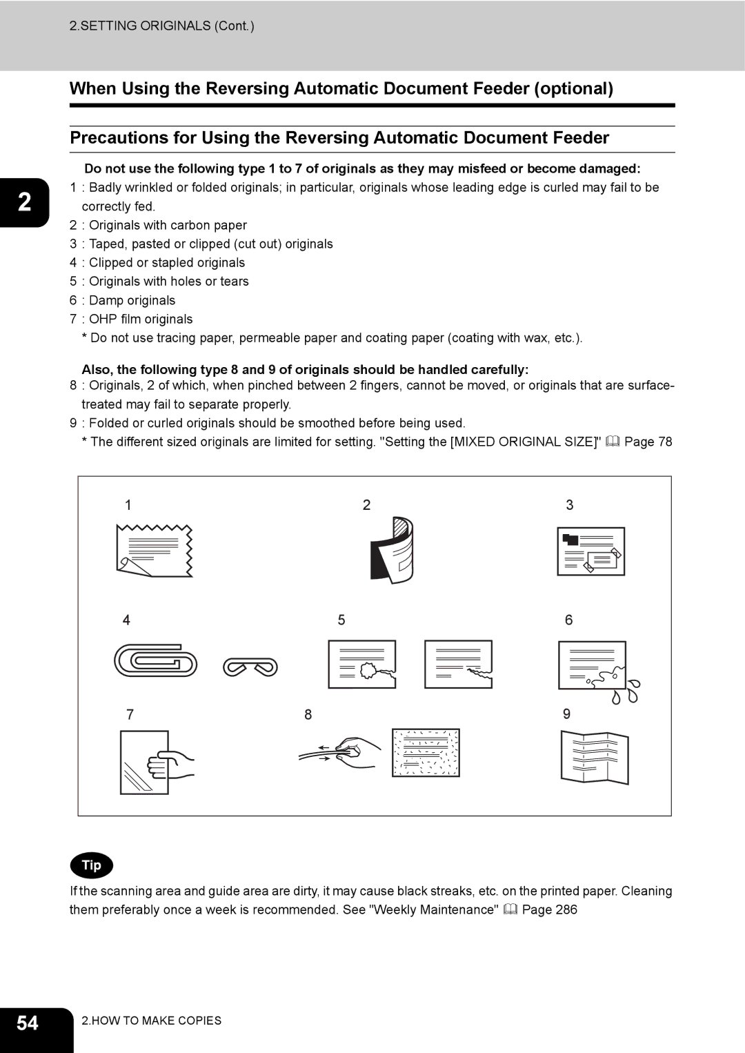 Toshiba 230, 280 manual Correctly fed 