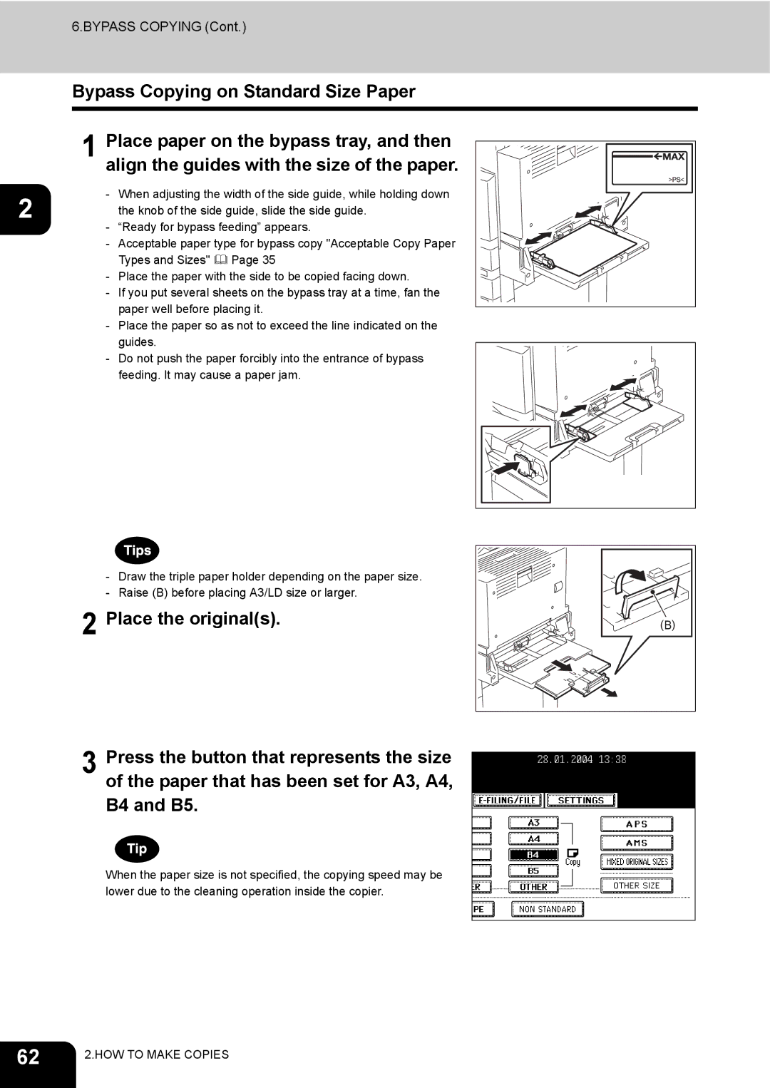 Toshiba 230, 280 manual Bypass Copying 