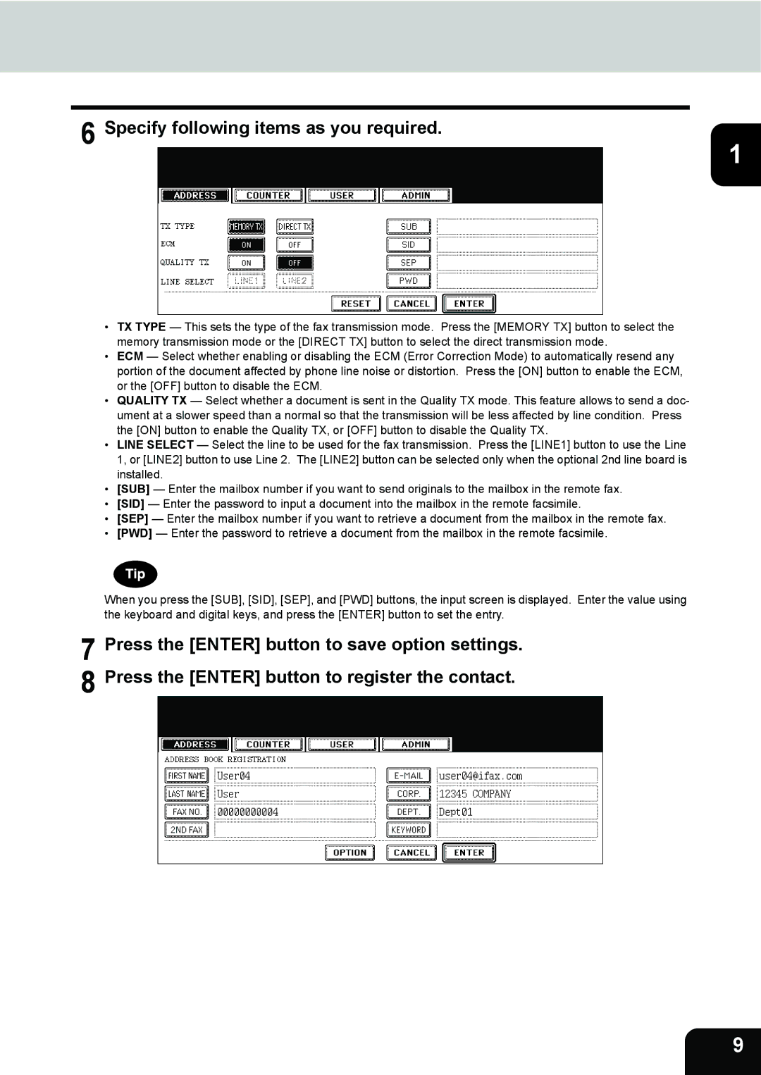 Toshiba 202L, 232, 282 manual Specify following items as you required 