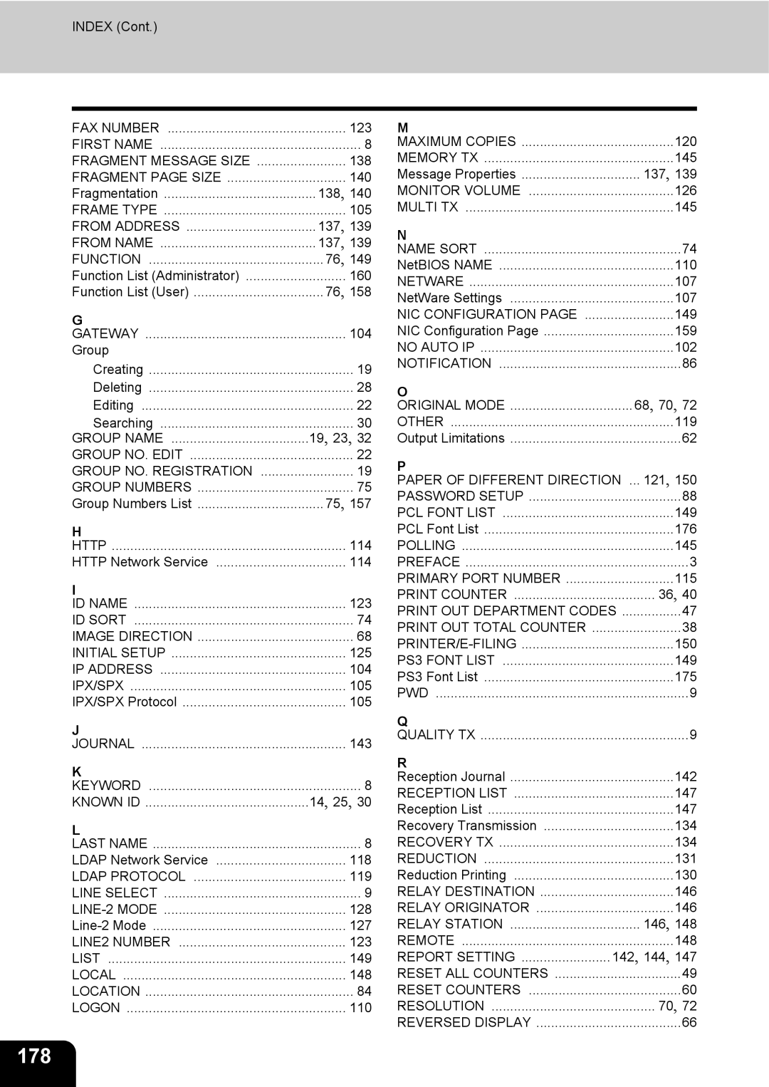 Toshiba 232, 282, 202L manual 178 