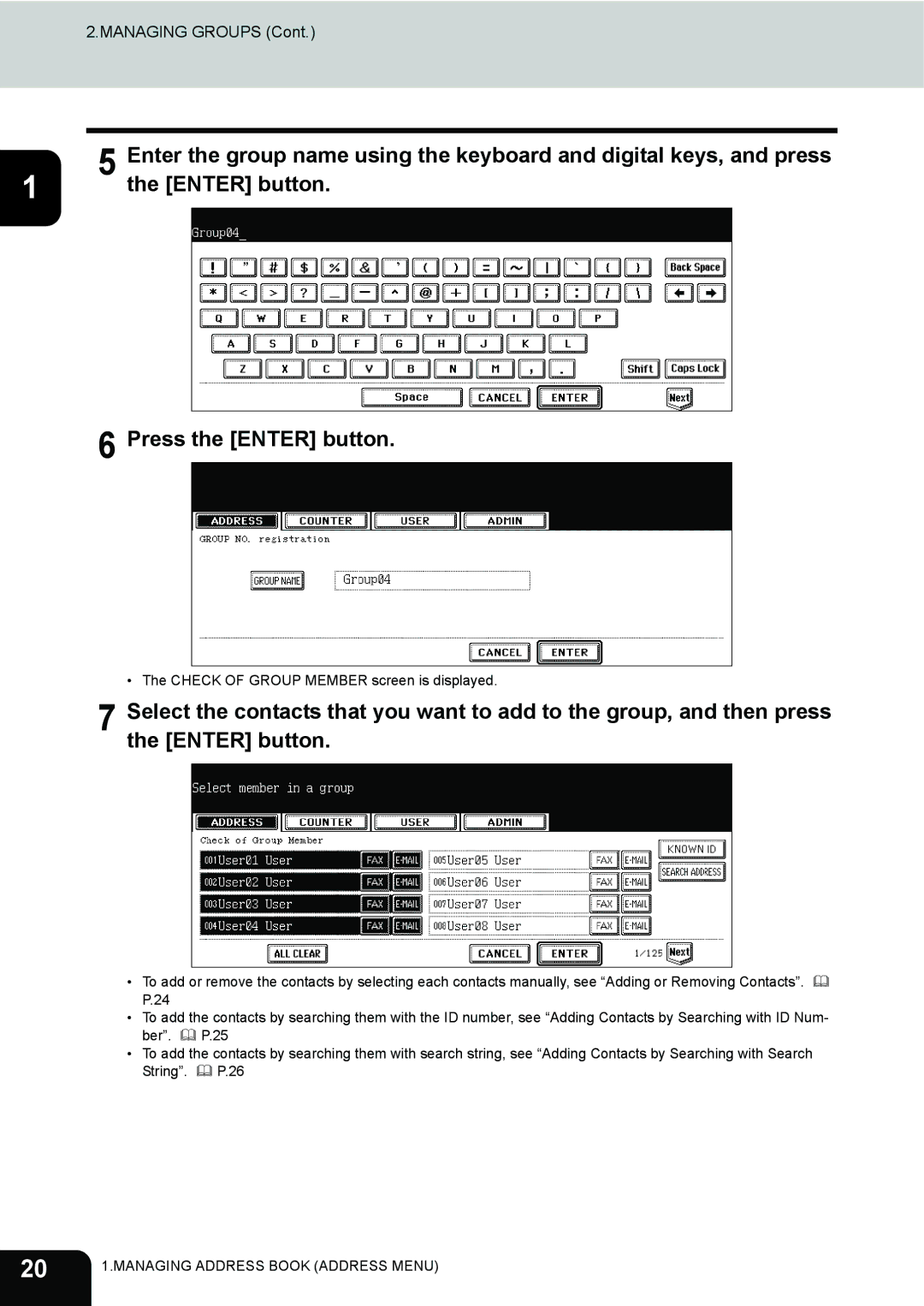 Toshiba 282, 232, 202L manual Press the Enter button 