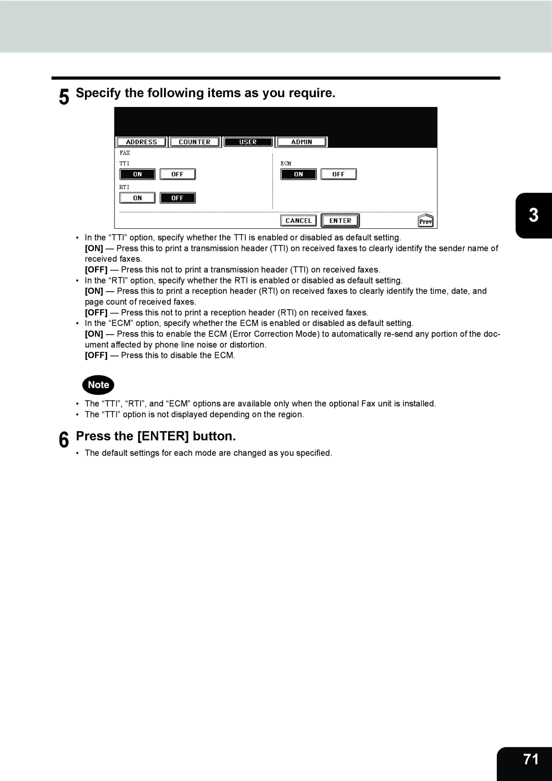 Toshiba 282, 232, 202L manual Specify the following items as you require 