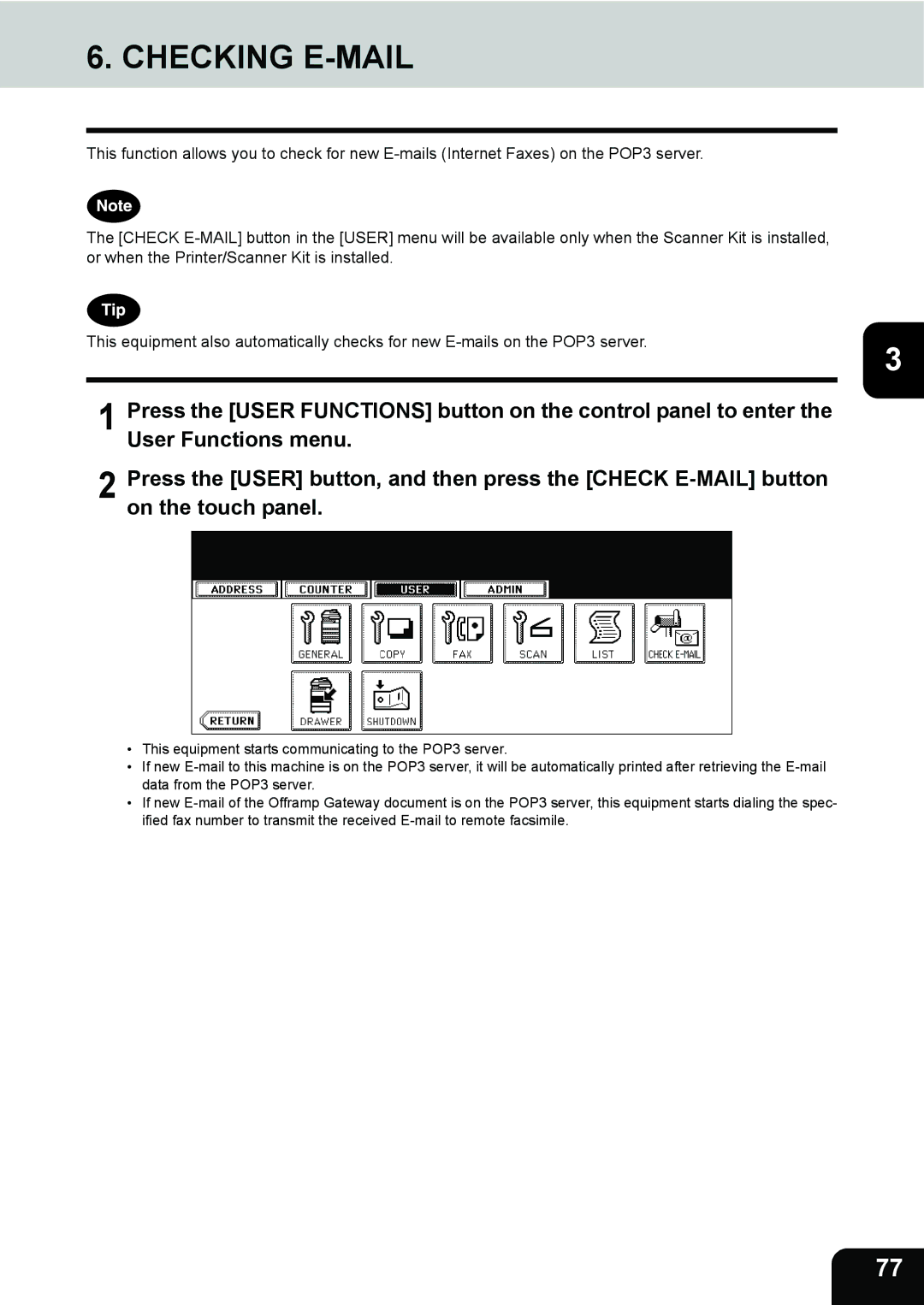 Toshiba 282, 232, 202L manual Checking E-MAIL 