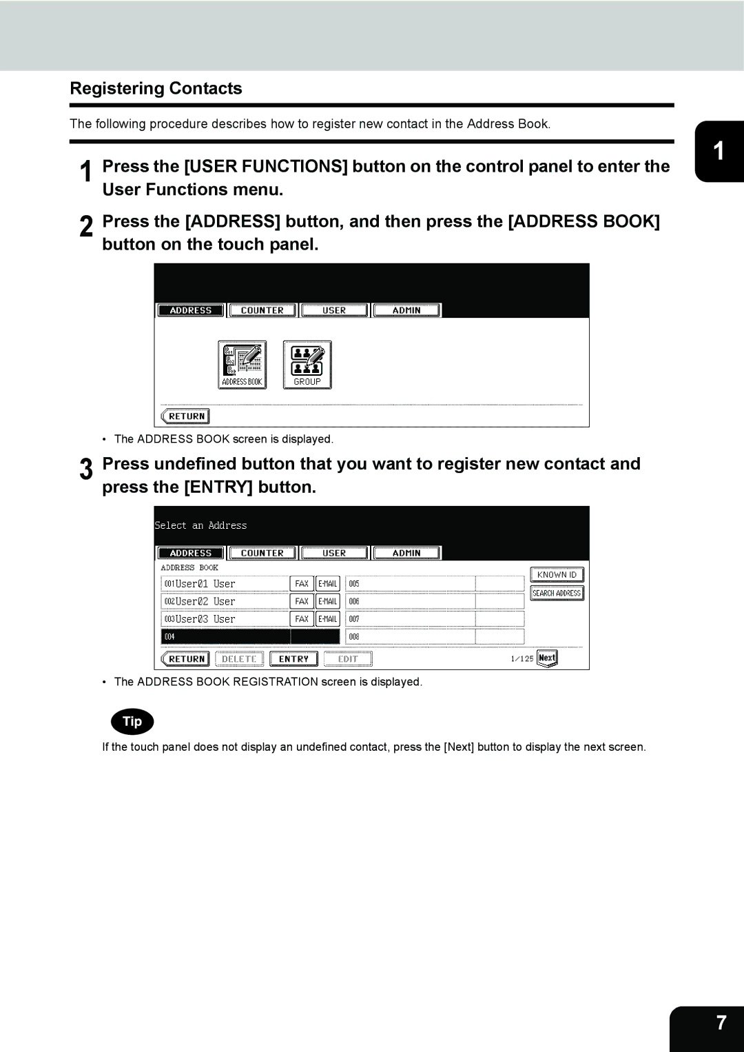 Toshiba 232, 282, 202L manual Registering Contacts 