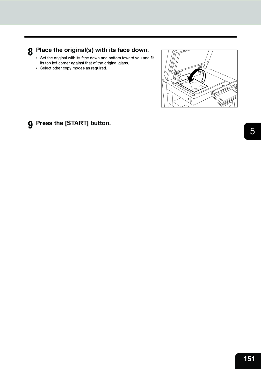 Toshiba 232, 282, e-STUDIO202L manual 151, Place the originals with its face down 