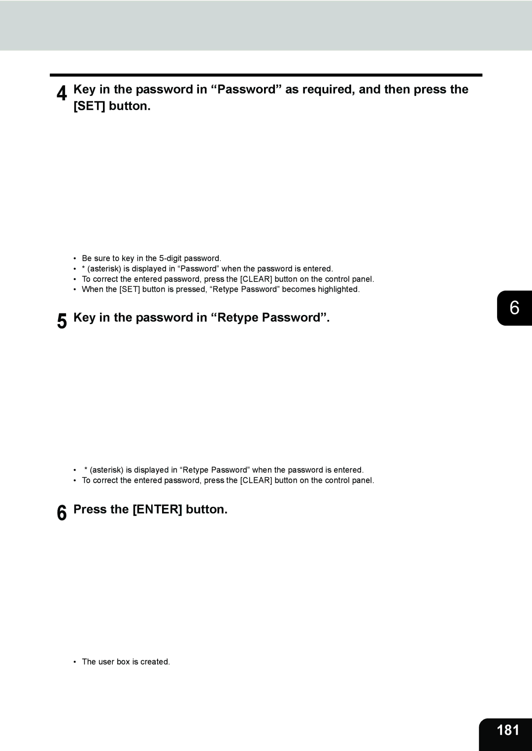 Toshiba 232, 282, e-STUDIO202L manual 181, Key in the password in Retype Password 