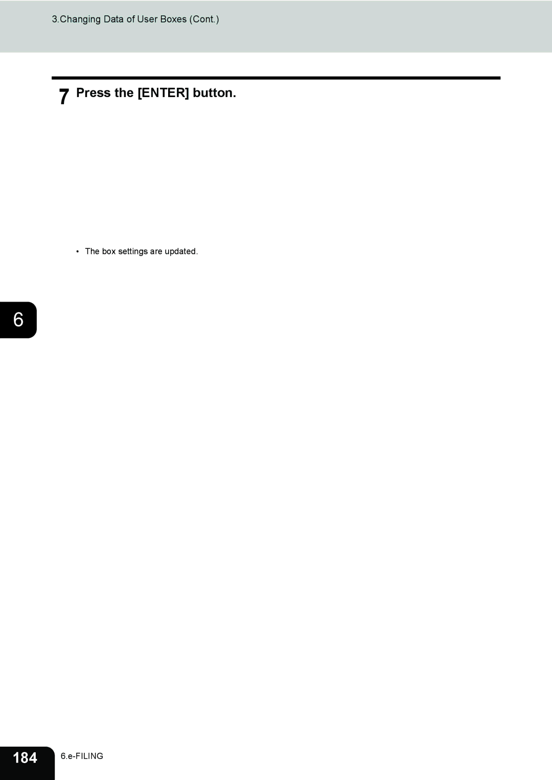 Toshiba 232, 282, e-STUDIO202L manual Box settings are updated 184 6.e-FILING 