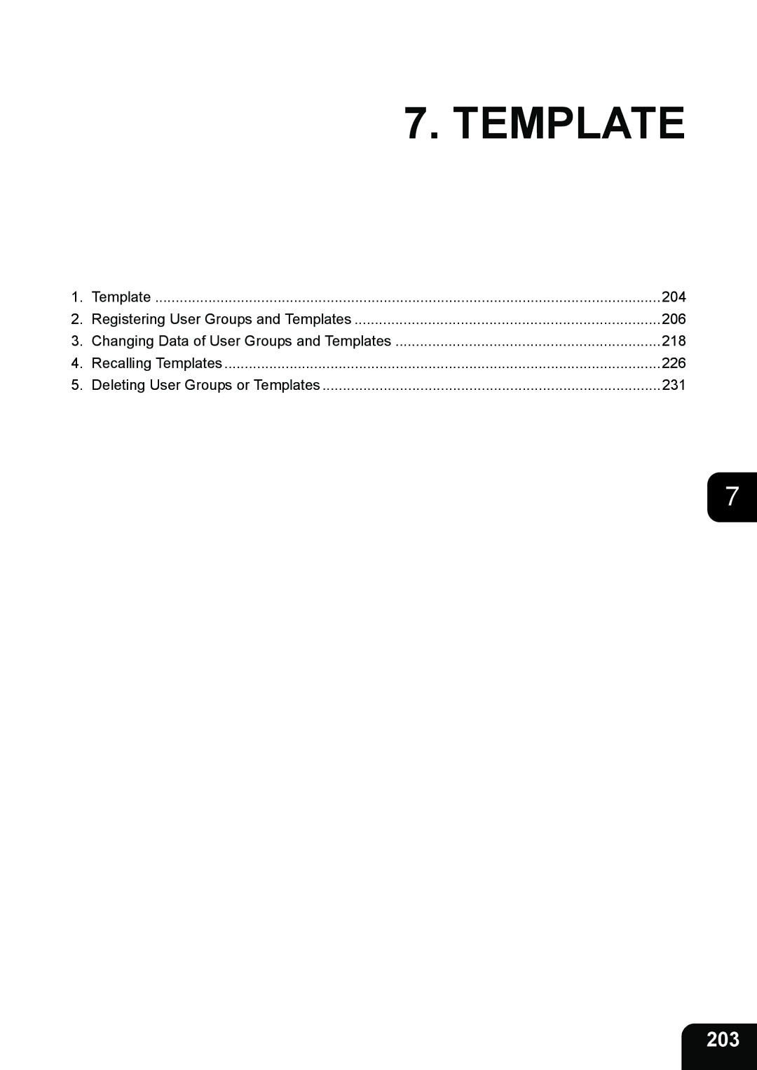 Toshiba 282, 232, e-STUDIO202L manual Template, 203 