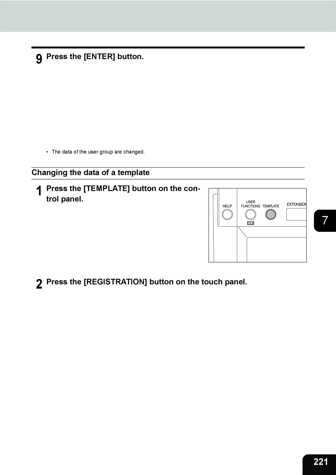 Toshiba 282, 232, e-STUDIO202L manual 221, Press the Enter button 