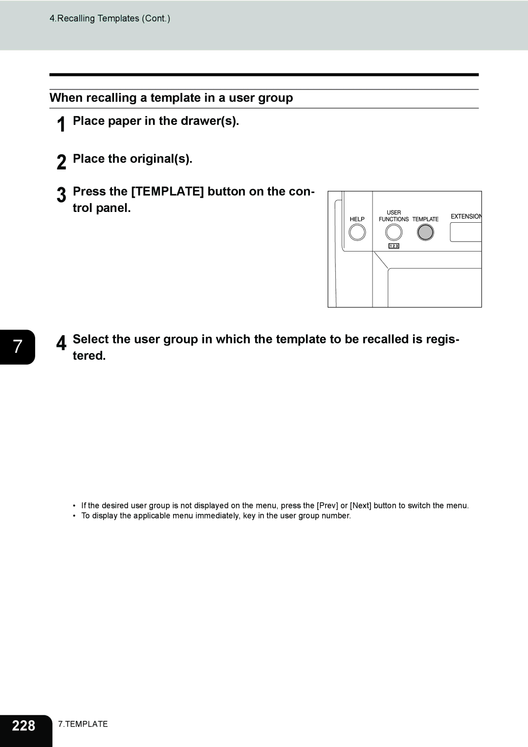 Toshiba e-STUDIO202L, 232, 282 manual 228 7.TEMPLATE 