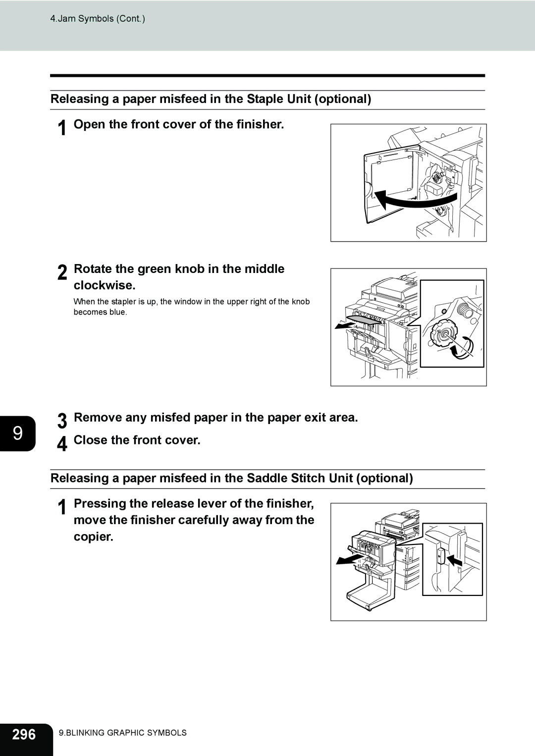 Toshiba 282, 232, e-STUDIO202L manual 296, Close the front cover 