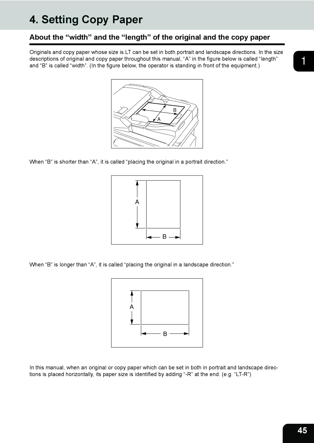 Toshiba e-STUDIO202L, 232, 282 manual Setting Copy Paper 